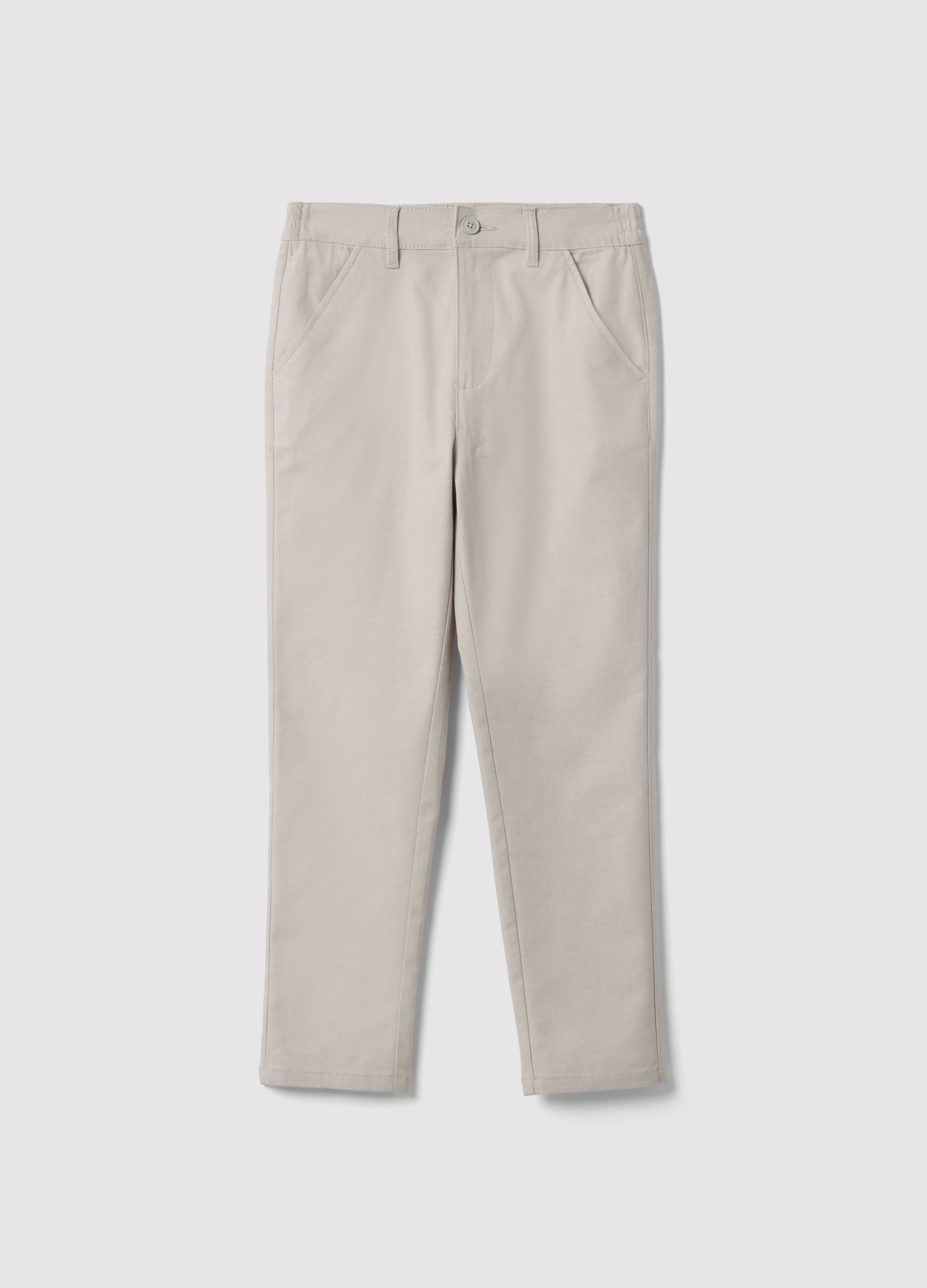 OVS KIDS, Chinos De Algodón Elástico Beige Para Niños, Ajuste Regular, Niño, Beige Claro, Talla: 10-11