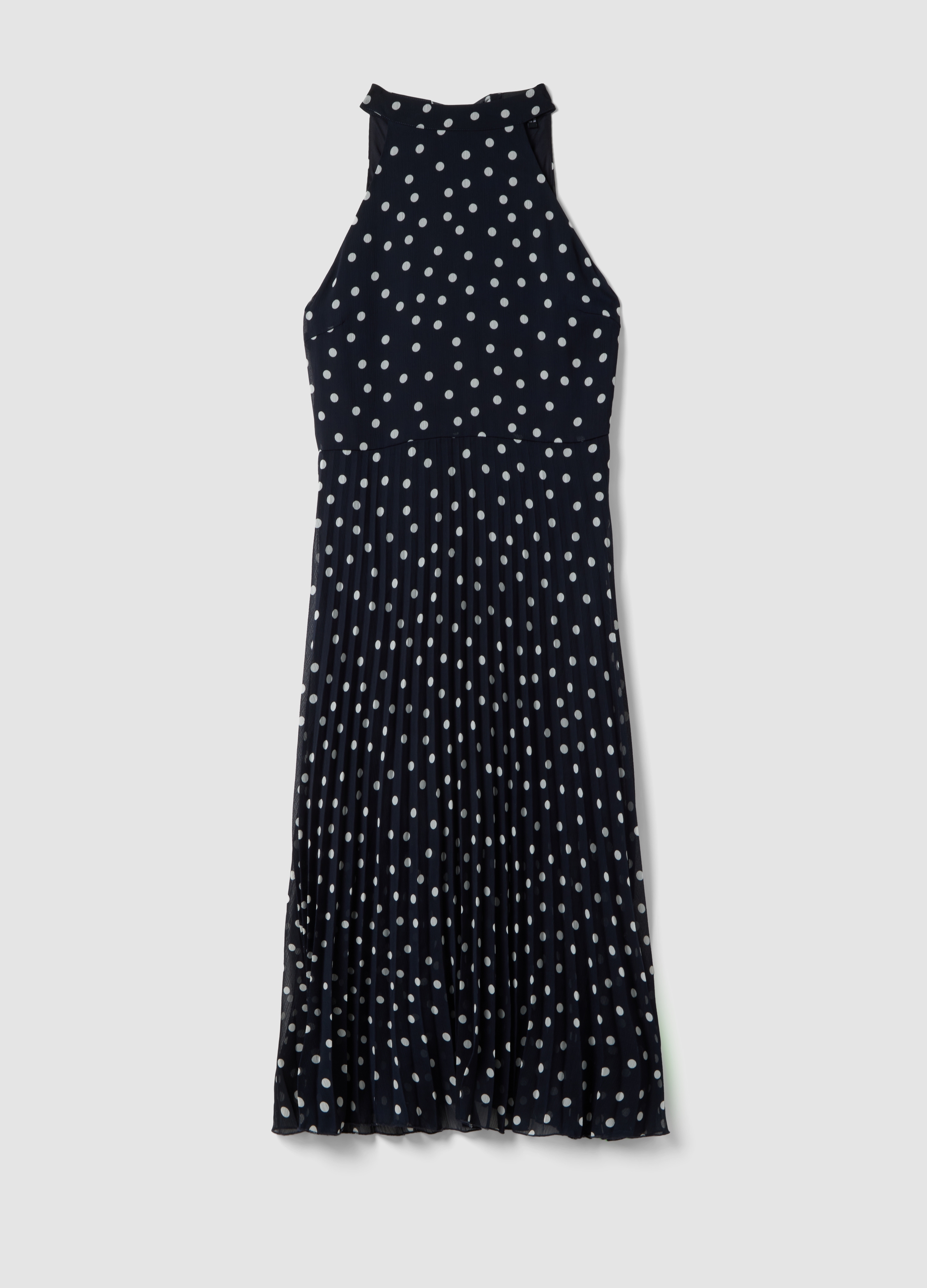 LES COPAINS, Vestito Senza Maniche A Pois Multicolor Regular Fit, Mujer, Negro/Blanco, Talla: 34