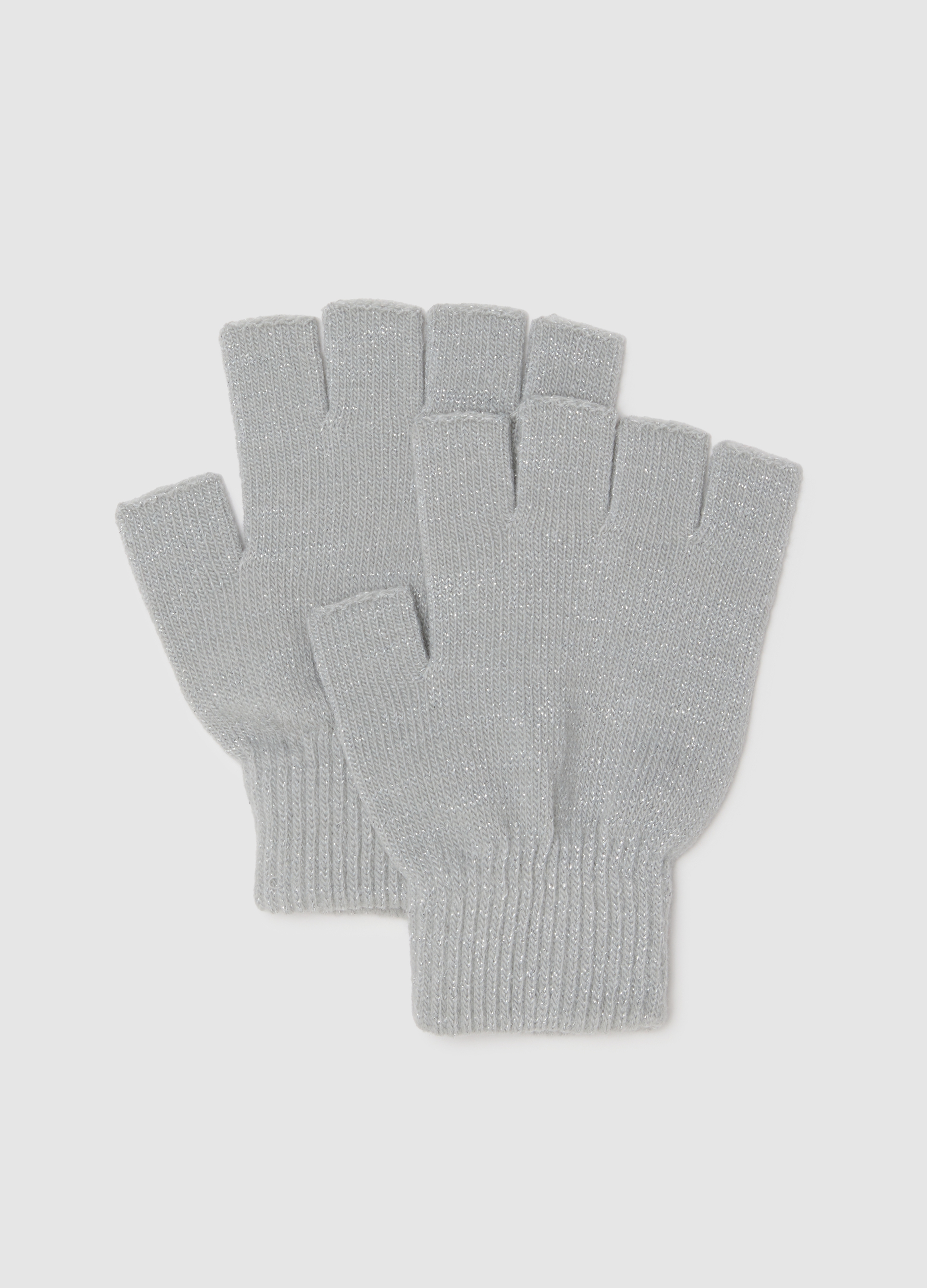 Guanti Grigi Senza Dita, Mujer, Gris claro, Talla: FASUL