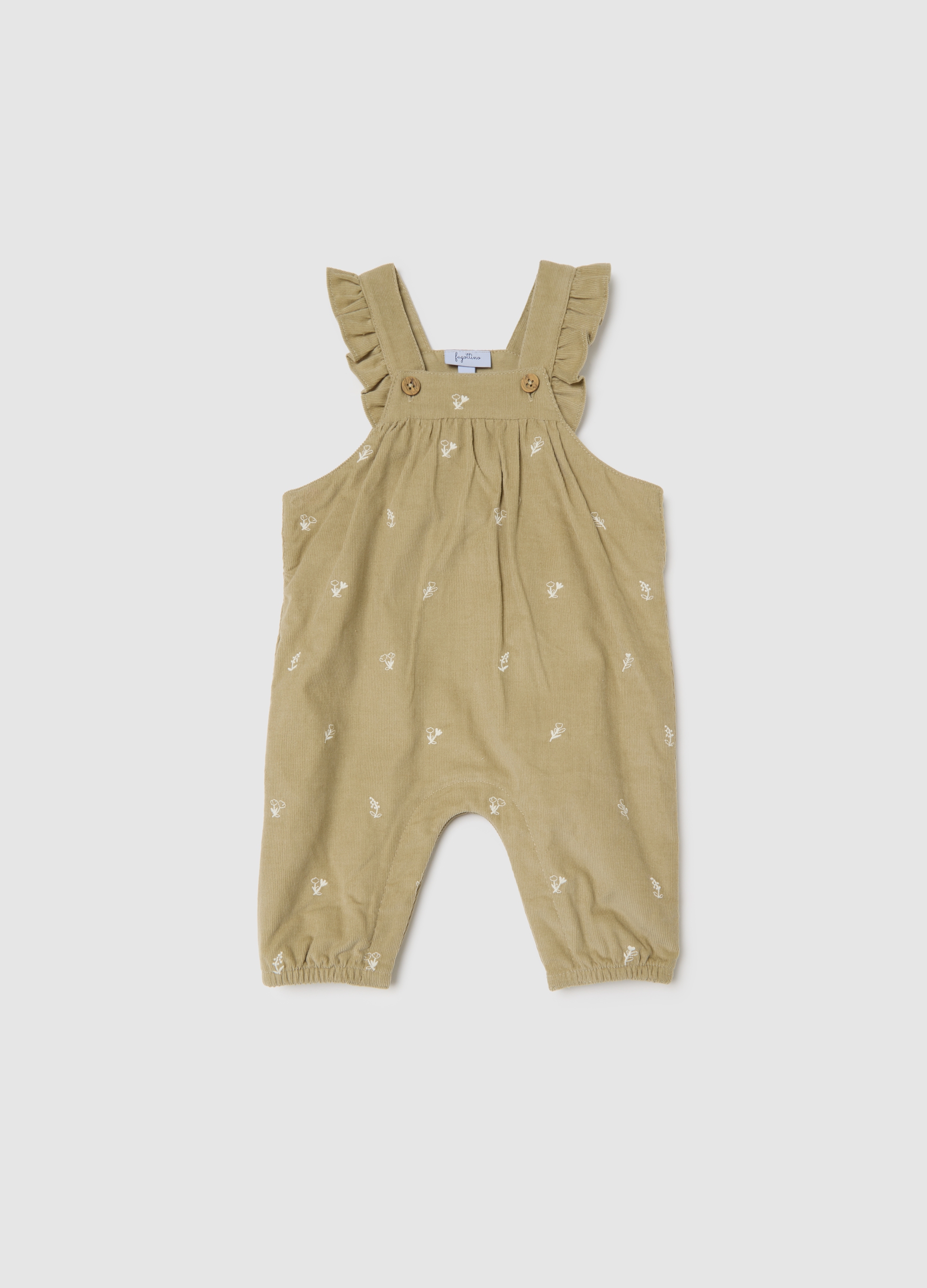FAGOTTINO, Peto Beige Para Niña Bebé En Algodón Puro Ajuste Regular Con Volantes, Bebé Niña, Beige Jaspeado, Talla: 6-9