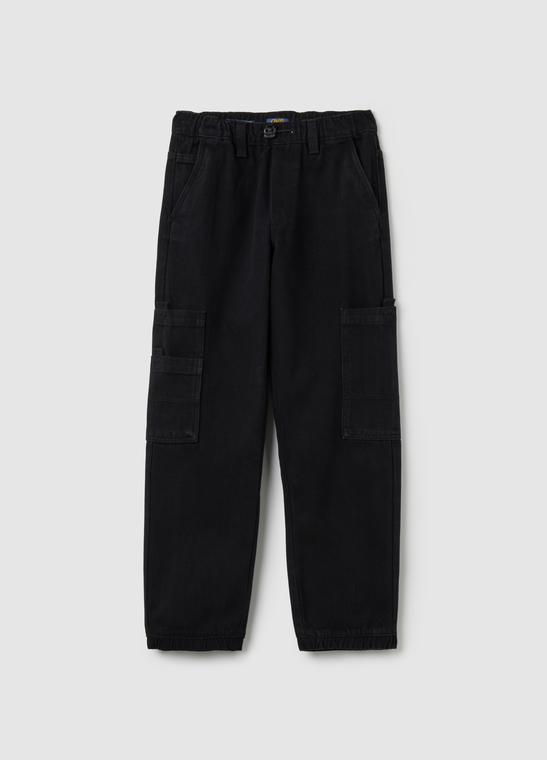 OVS, Pantalones Cargo De Niño En Mezcla De Algodón Negro, Niño, Gunmetal, Talla: 14-15