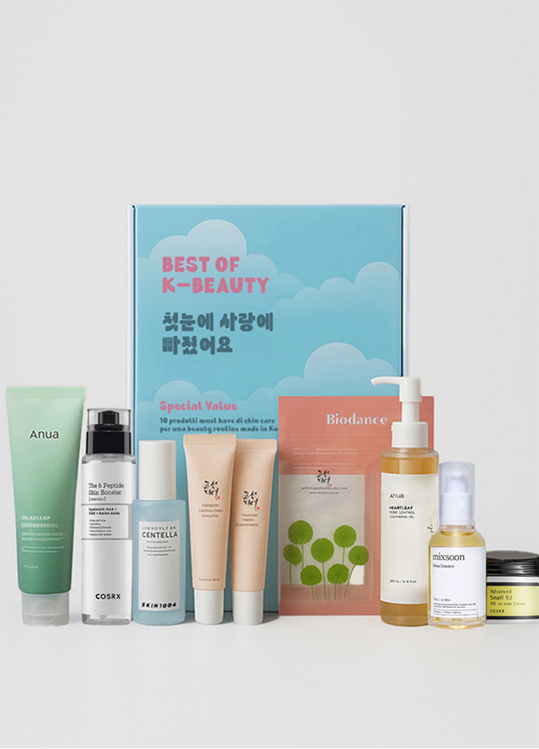 ESSENTIAL, K-beauty Box Best Of K-beauty 10 Prodotti Skincare Coreana - Valore Reale € 185, Donna, Azzurro, Taglia: FASUL