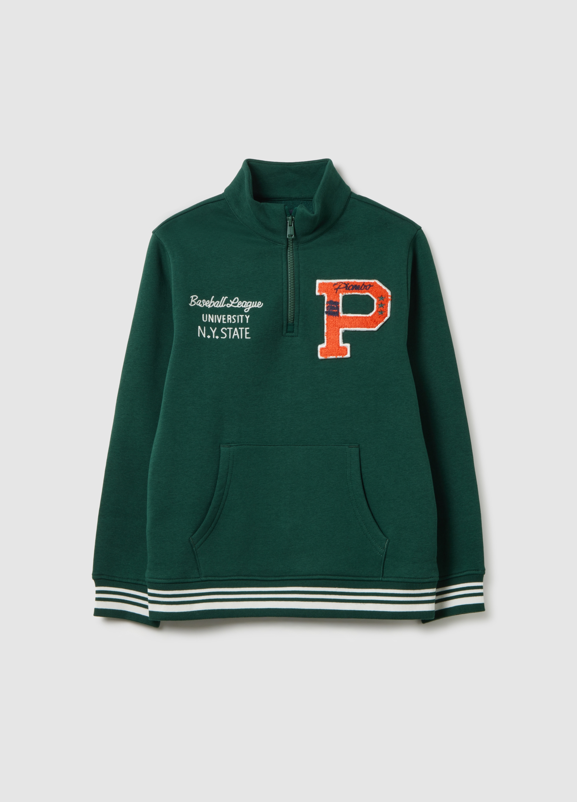 OVS, Sudadera Verde Para Niño En Mezcla De Algodón Con Cremallera, Niño, Verde claro, Talla: 4
