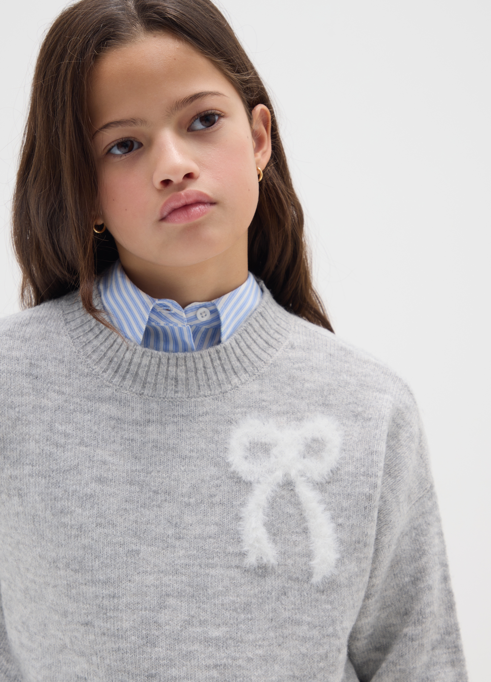 OVS KIDS, Pullover Grigio In Maglia Ovs Kids, Bambina, Azzurro, Taglia: 12-13