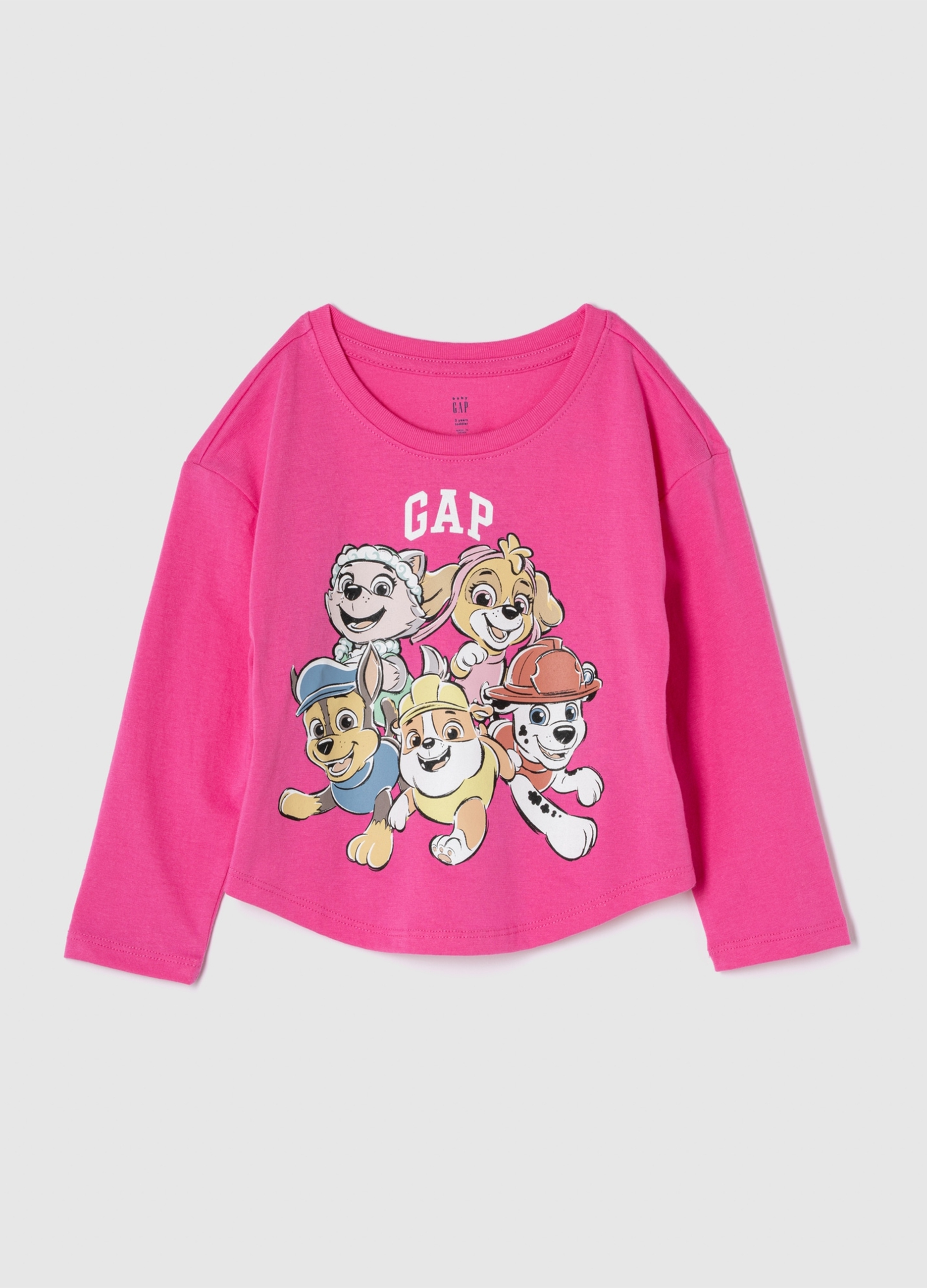 GAP KIDS, T-shirt A Maniche Lunghe Stampa Paw Patrol, Unisex, Rosa, Taglia: 12-18M/74-79