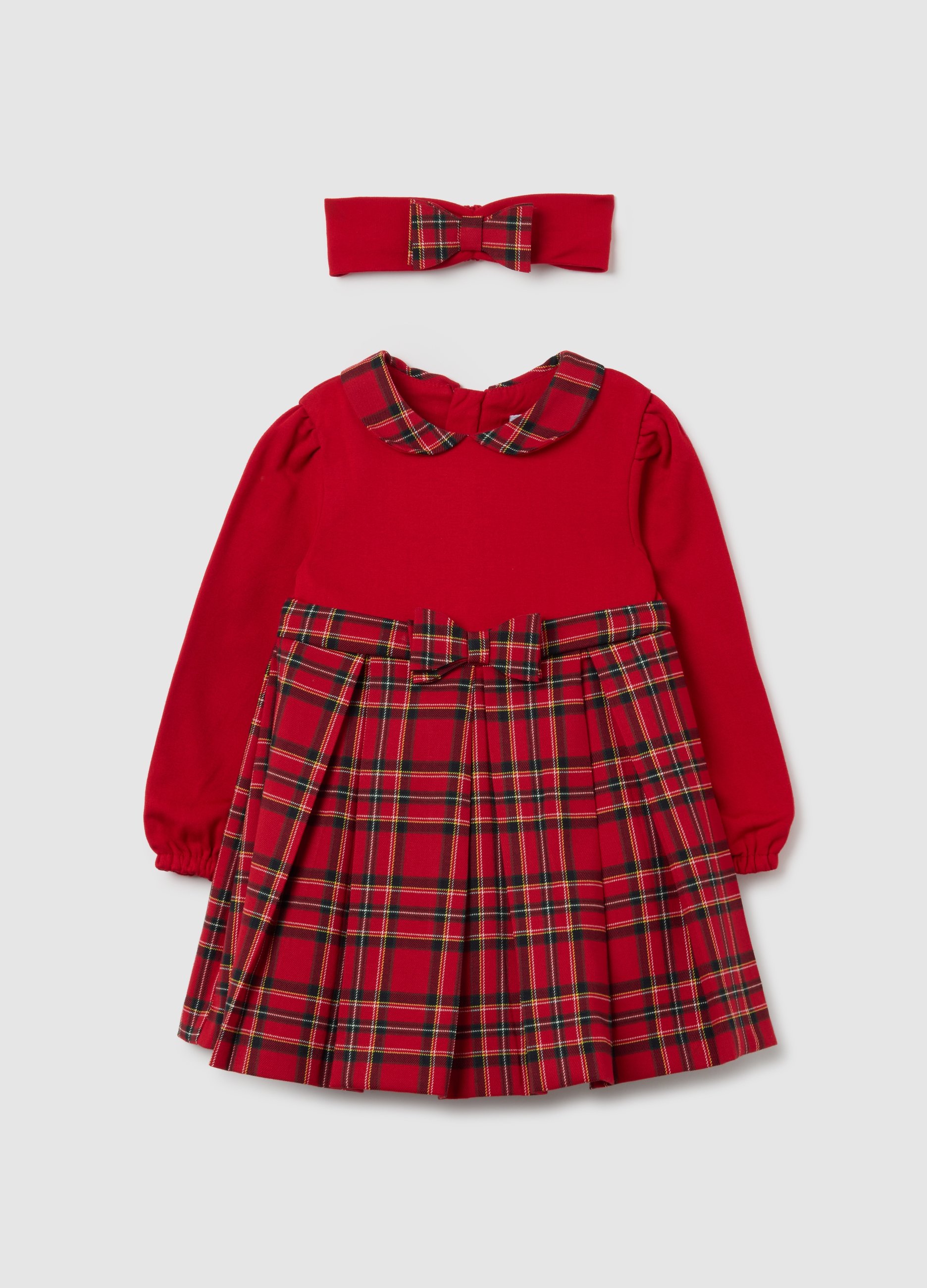 FAGOTTINO, Vestido De Cuadros Multicolor De Corte Ancho Con Lazo Para Niñas, Niña, Negro/Rojo, Talla: 18-24