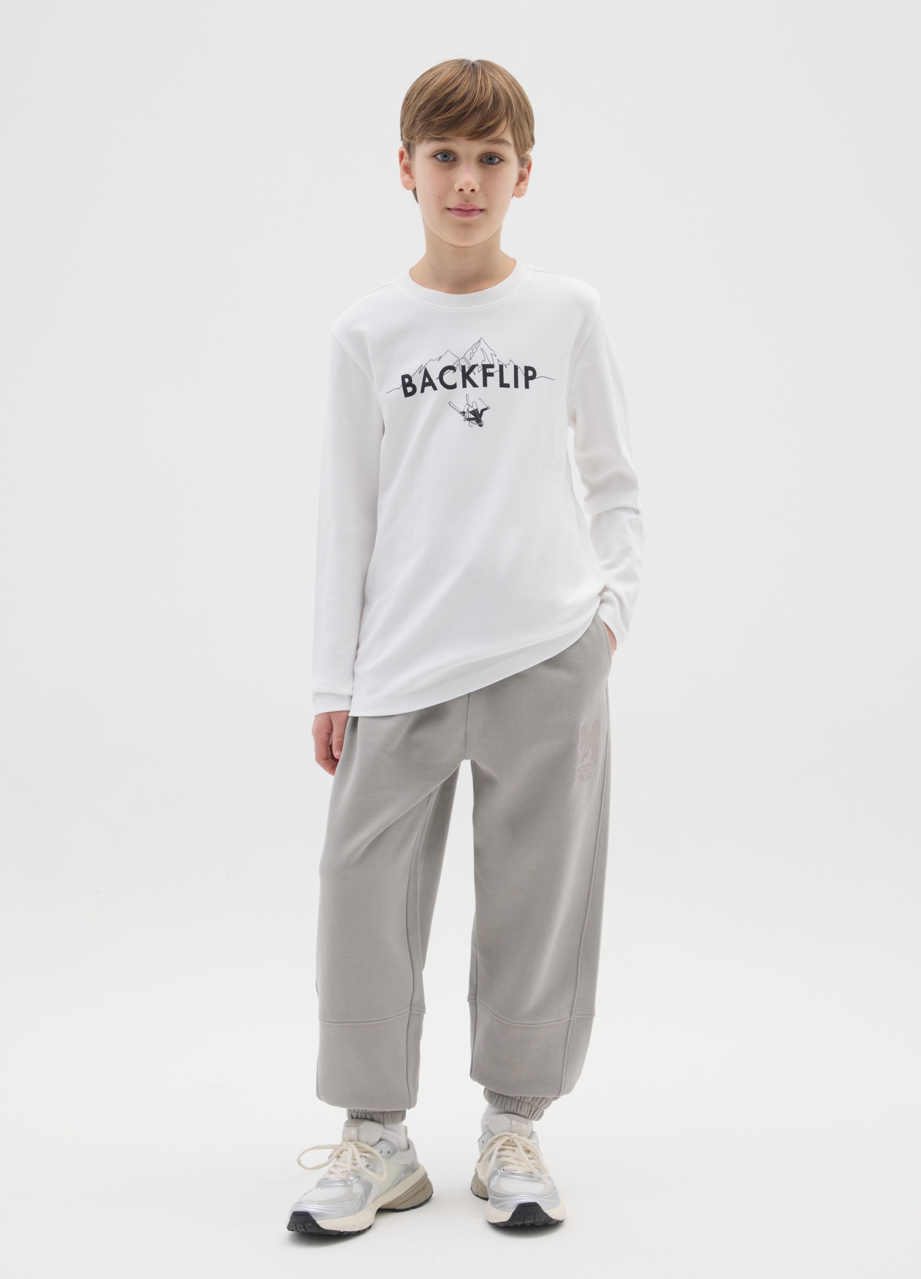 OVS KIDS, Pantaloni Grigi Jogger In Cotone, Bambino, Grigio, Taglia: 10-11