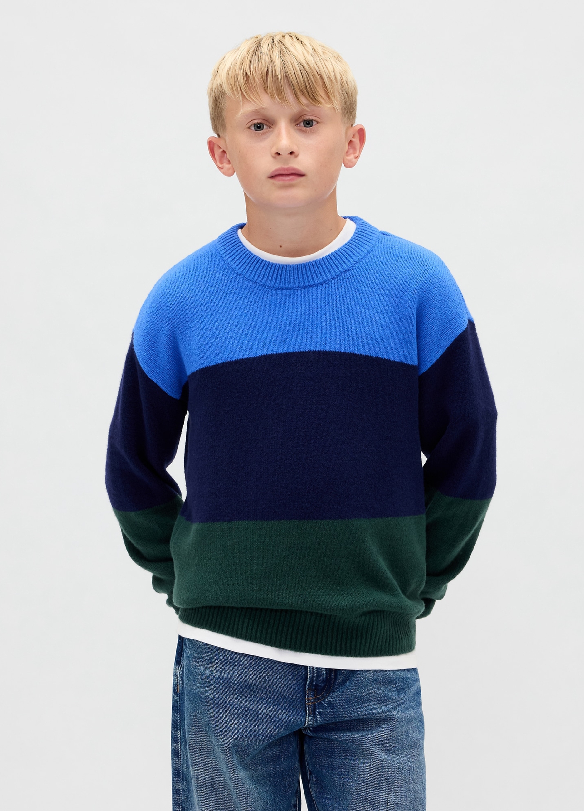 GAP KIDS, Maglione Cashsoft A Righe In Misto Cotone, Bambino, Multicolor, Taglia: M/130-137