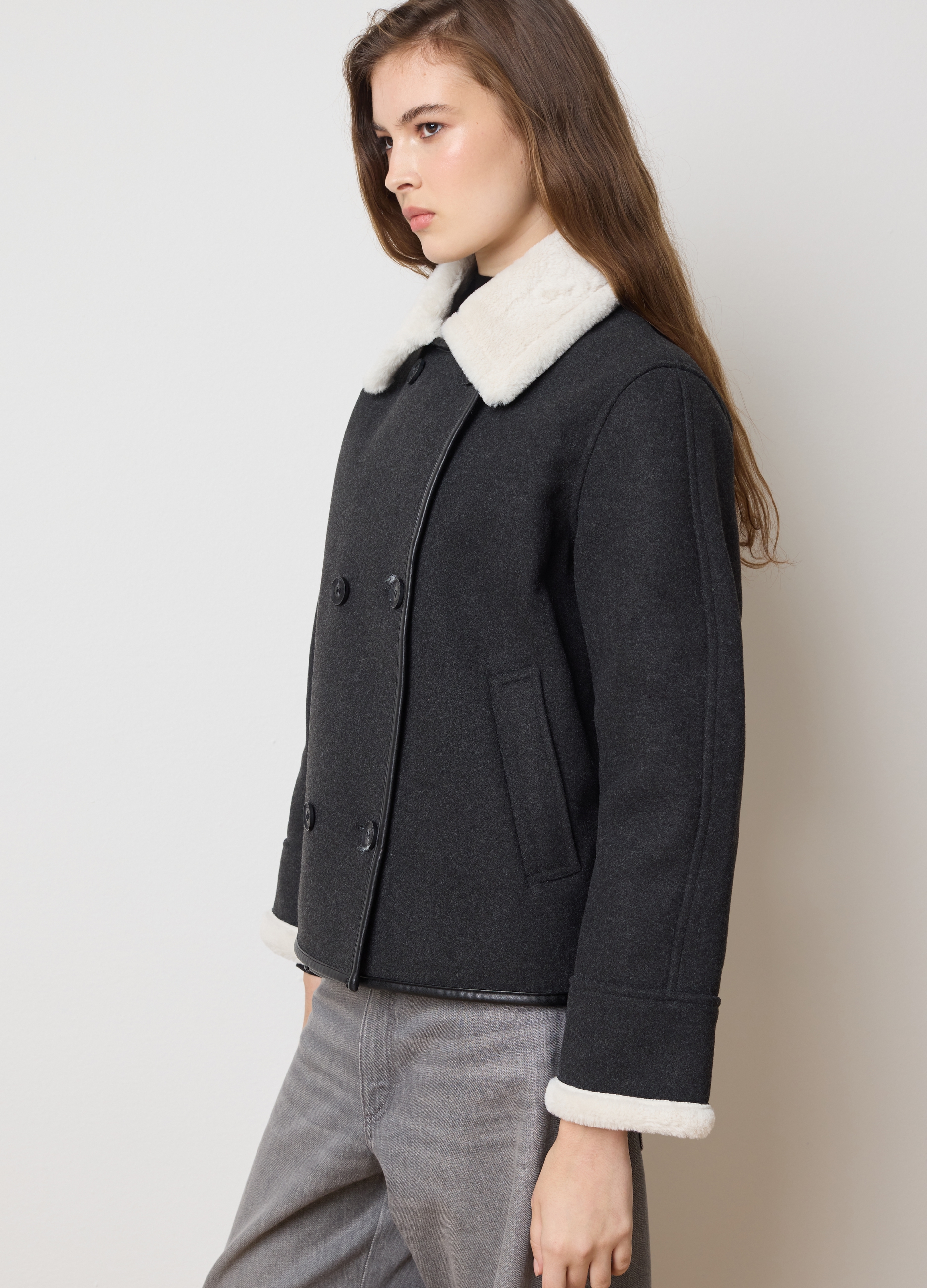 LES COPAINS, Giacca Nera Con Colletto Regular Fit Con Bottoni, Donna, Nero, Taglia: M