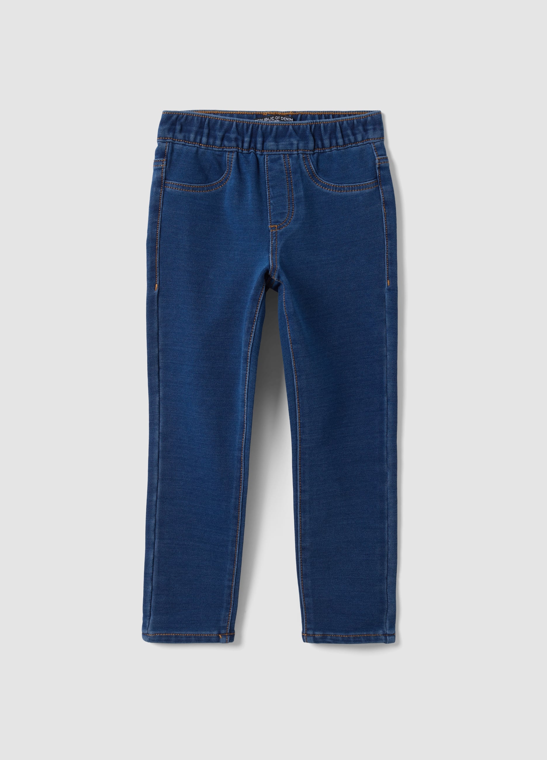 REPUBLIC OF DENIM, Jeggings Blu In Cotone Elasticizzato Skinny Fit Per Bambina, Blu, Taglia: 5-6