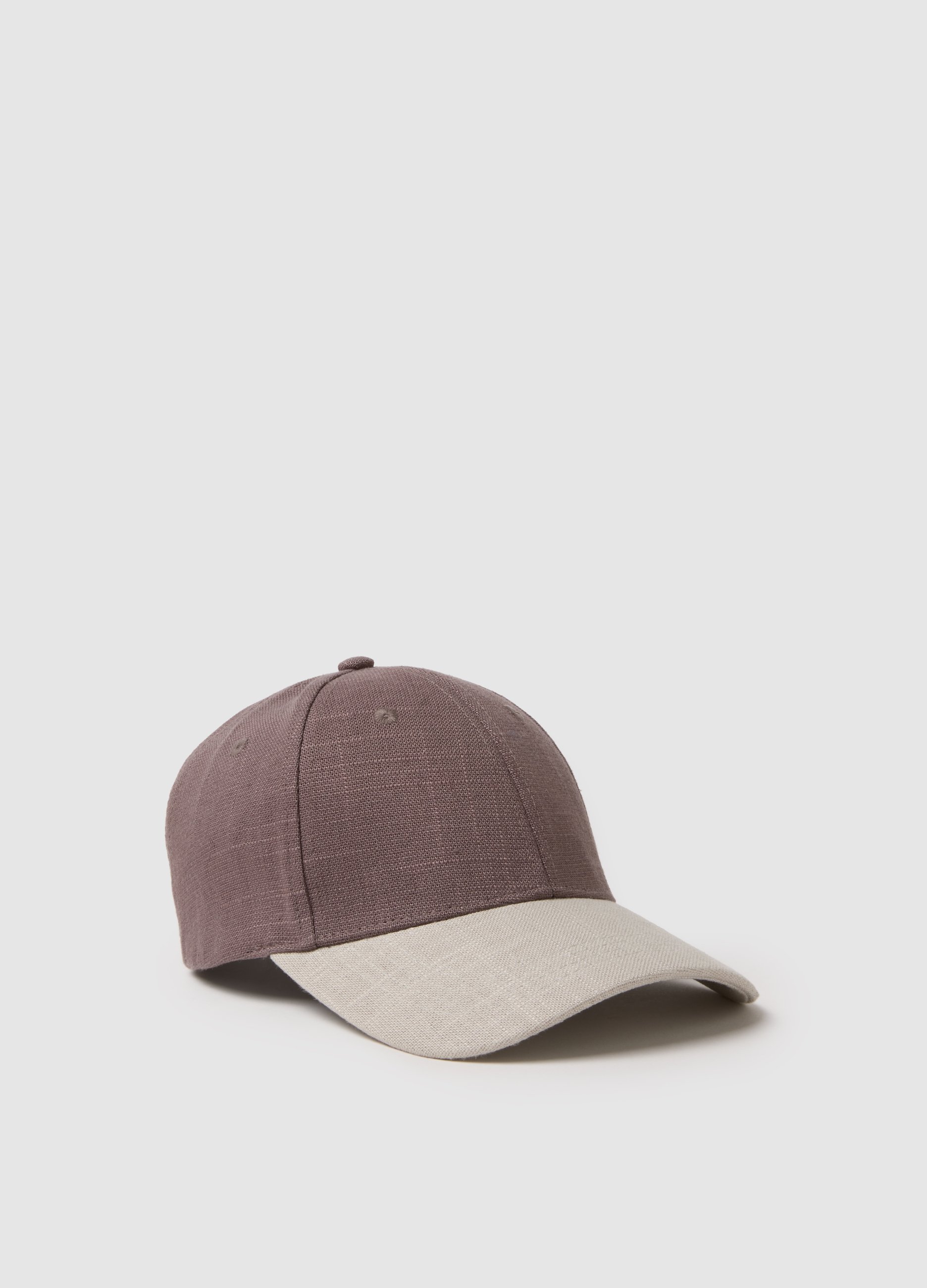 URBAN COMMUTER, Gorra De Béisbol Multicolor En Mezcla De Viscosa Y Lino, Hombre, Marrón beige, Talla: FASUL
