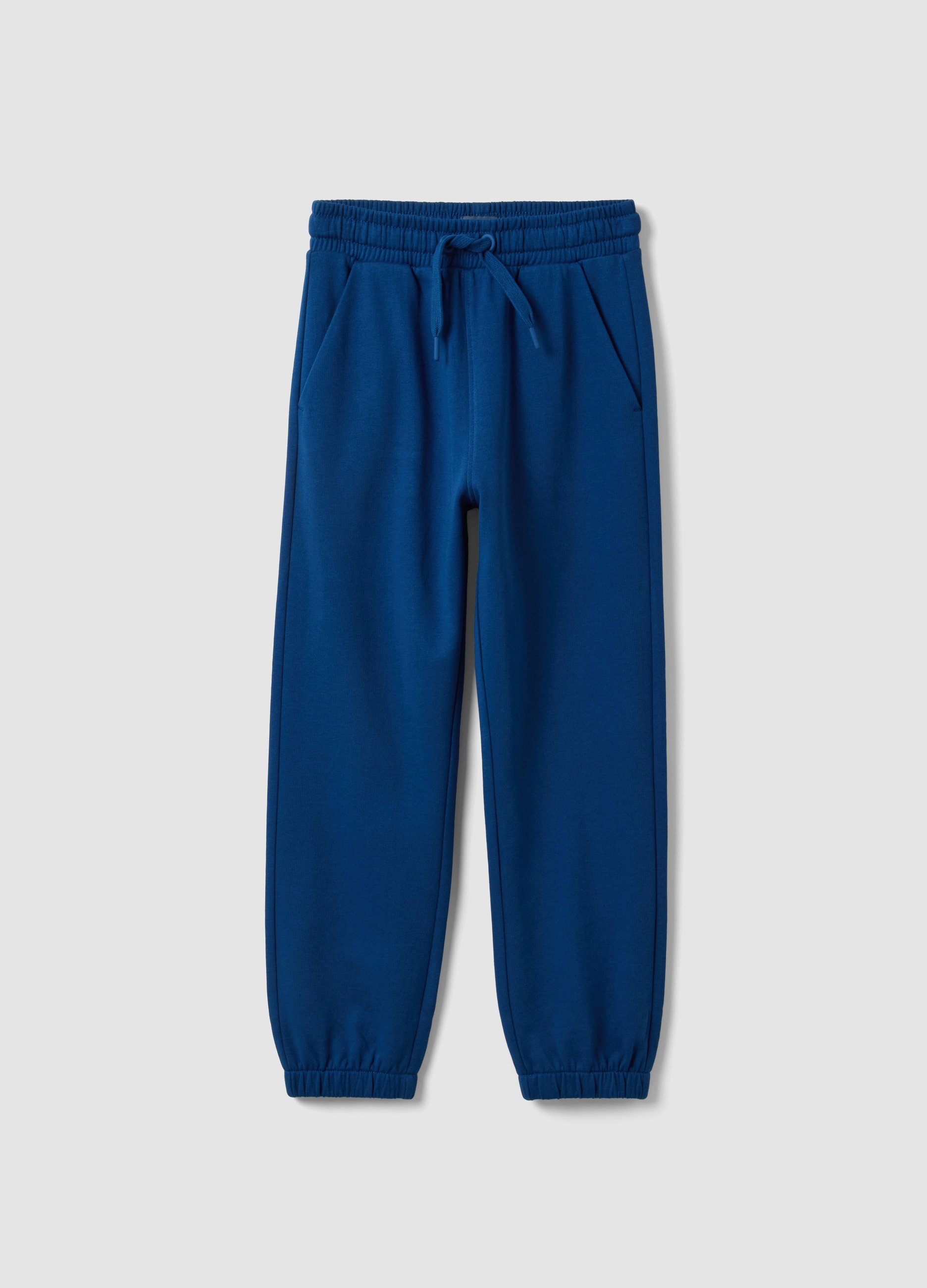 OVS KIDS, Pantaloni Jogger Blu In Cotone Organico, Bambino, Blu, Taglia: 4-5