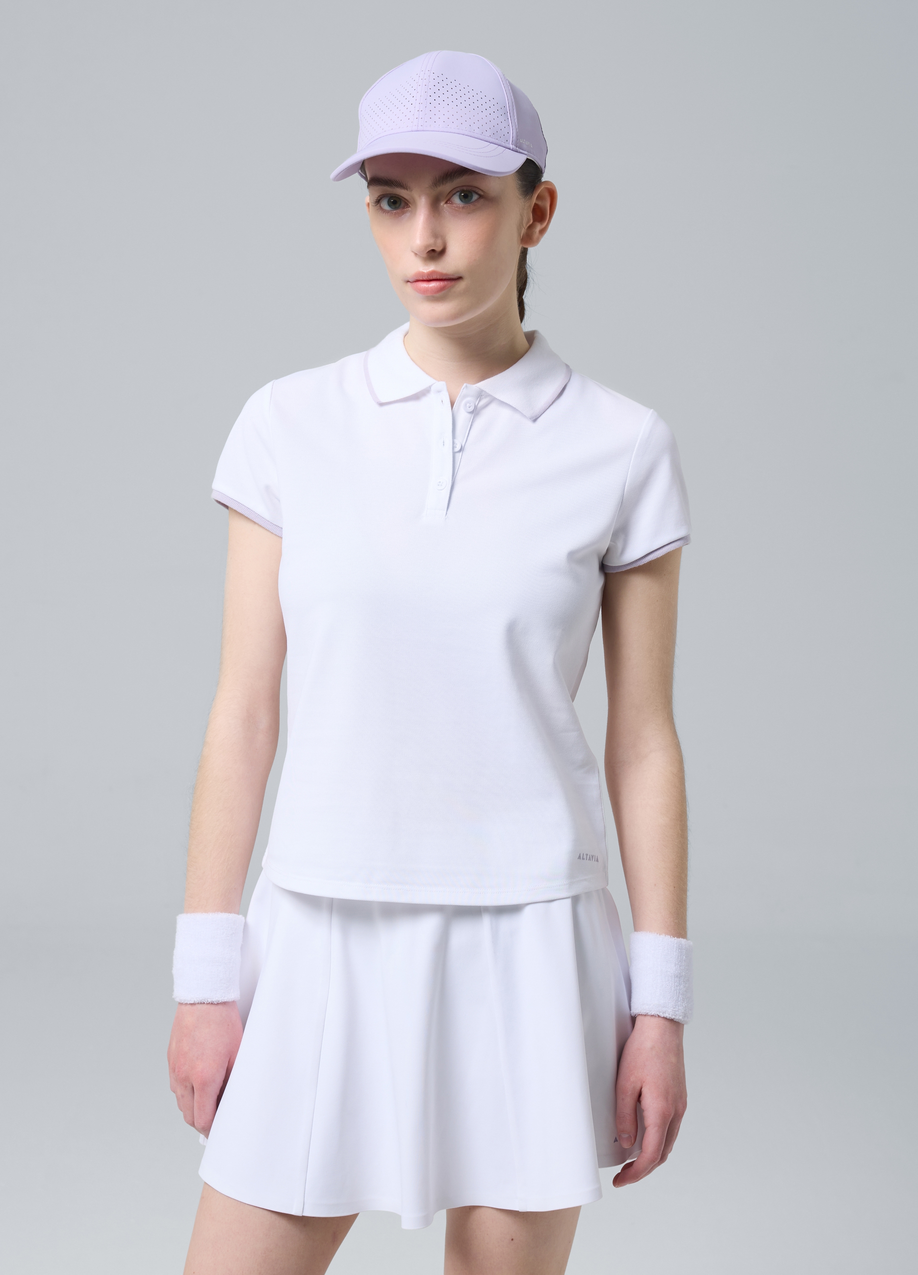 ALTAVIA COURT, Polo Sportiva Bianca In Cotone Elasticizzato Altavia Court, Donna, Bianco, Taglia: L
