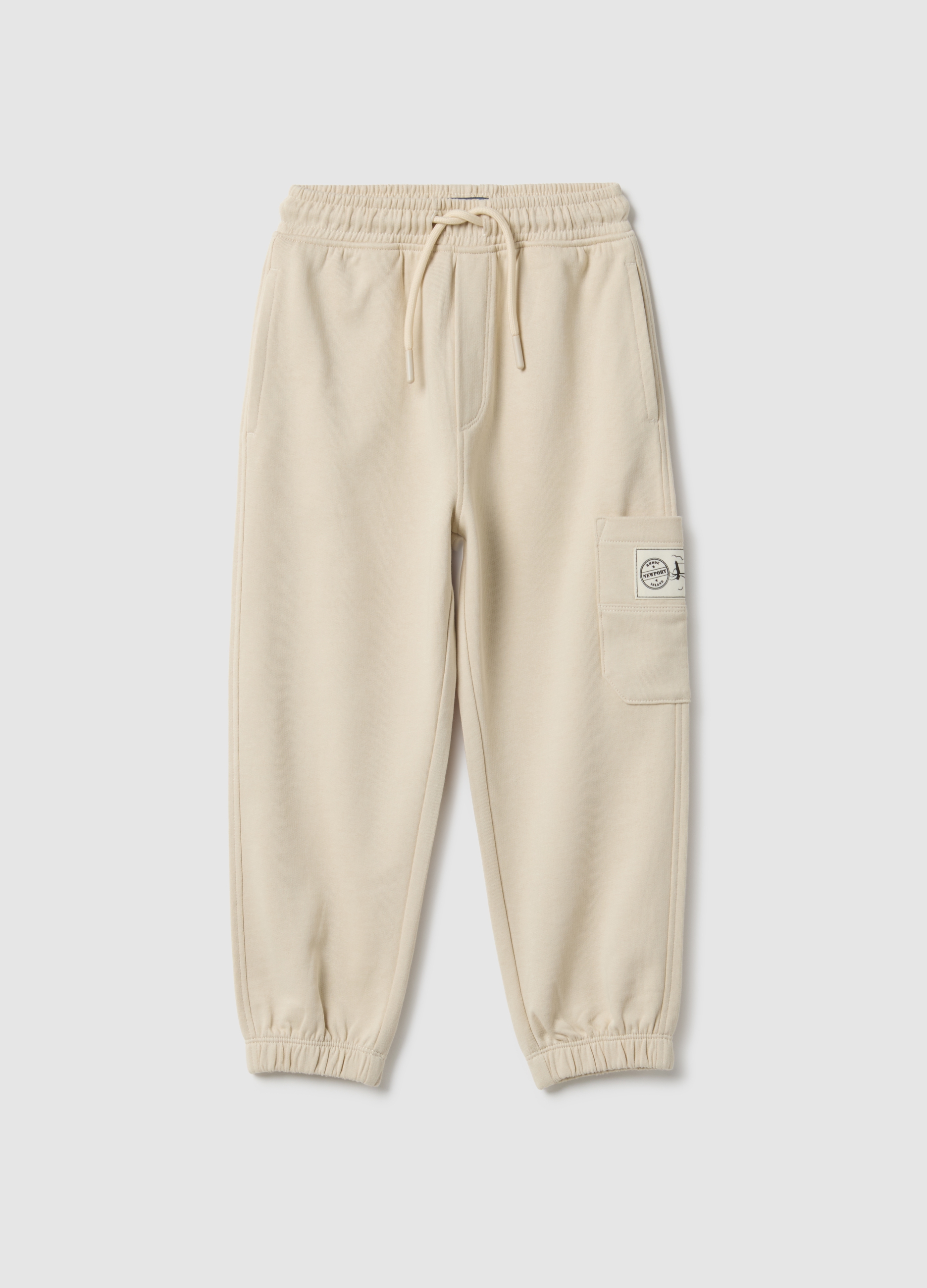 OVS KIDS, Pantalones Jogger Beige Para Niño En Algodón Puro Ajuste Regular, Niño, Beige Claro, Talla: 5-6