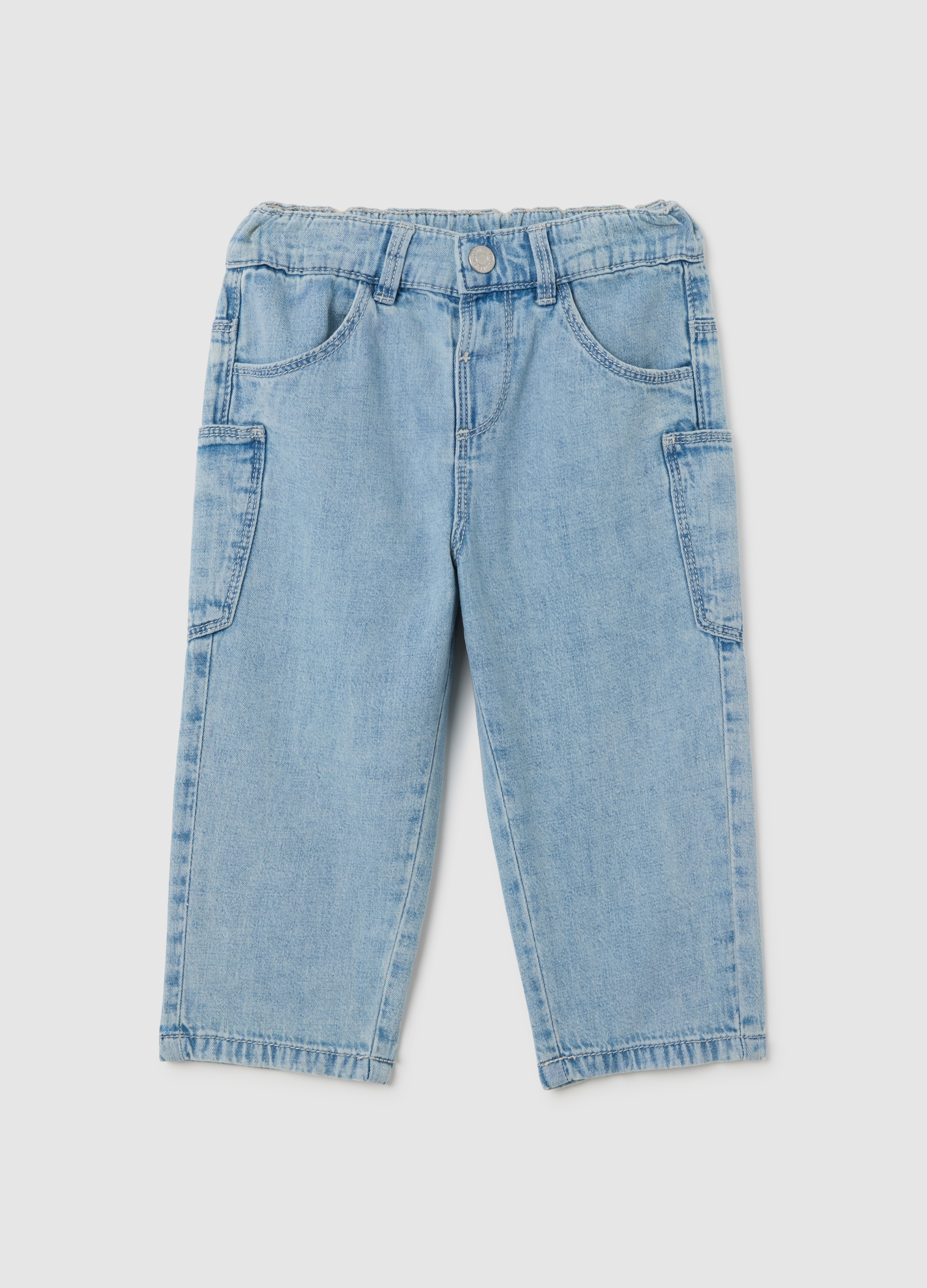 FAGOTTINO, Jeans Da Bambino In Denim Azzurro Over Fit, Azzurro, Taglia: 24-30