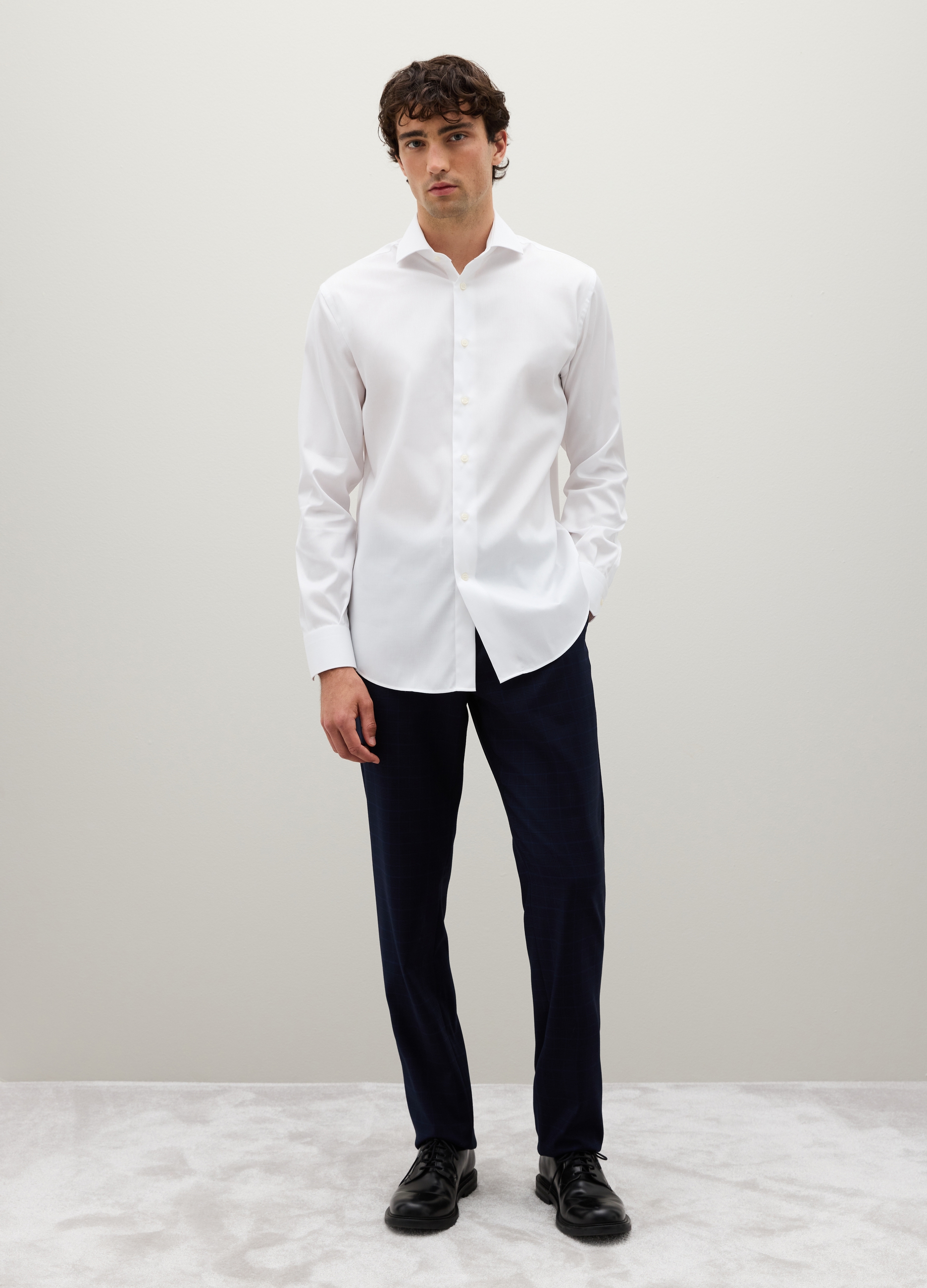 OVS, Camisa Blanca De Algodón Puro Ajuste Regular, Hombre, Blanco óptico, Talla: 39