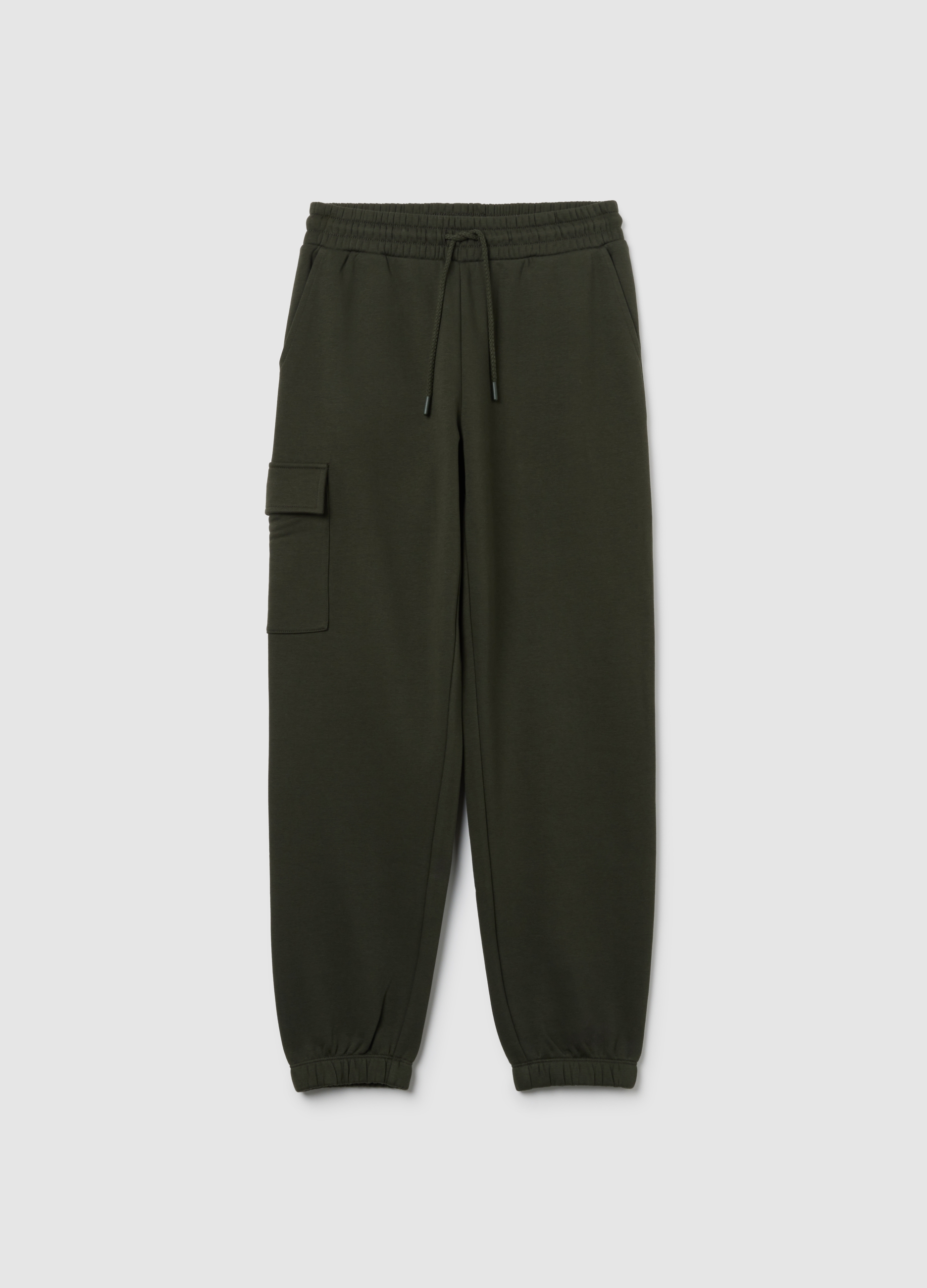 Pantalones Cargo Verdes De Mezcla De Algodón Corte Regular, Mujer, Verde oscuro, Talla: 42