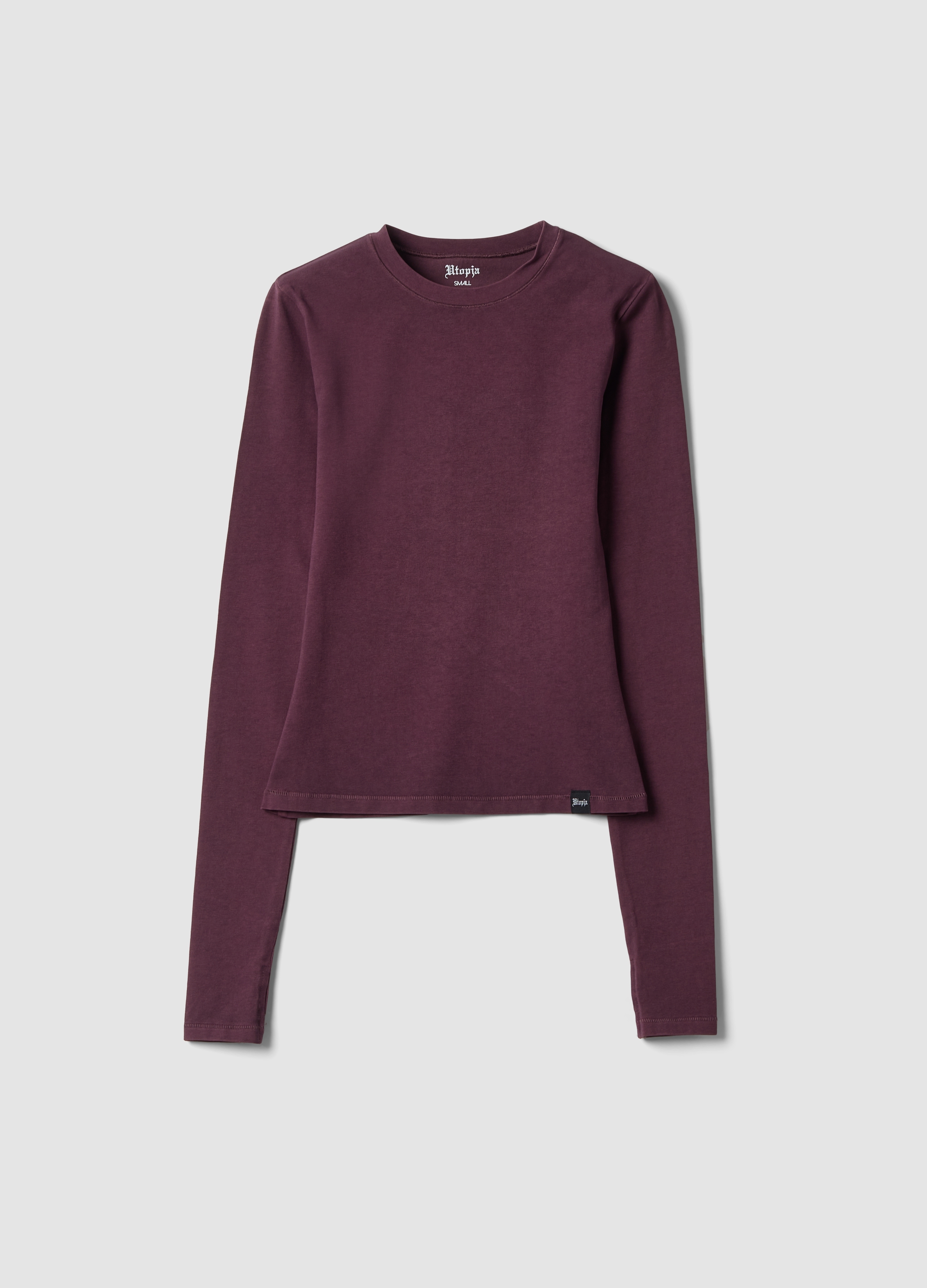UTOPJA, Perfect Longsleeve Washed Burgundy, Donna, Viola, Taglia: XS