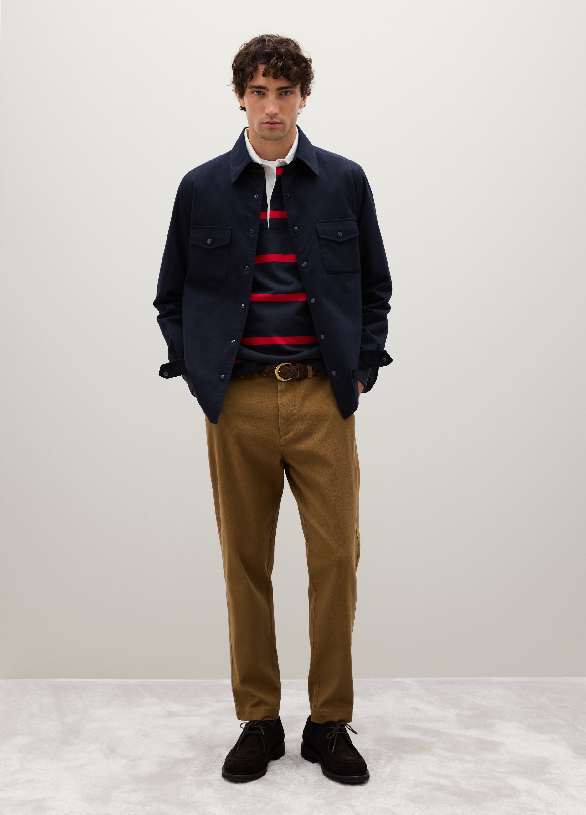 OVS, Pantalones Marrones De Algodón Elástico Ajuste Carrot, Hombre, Marrón tabaco, Talla: 54