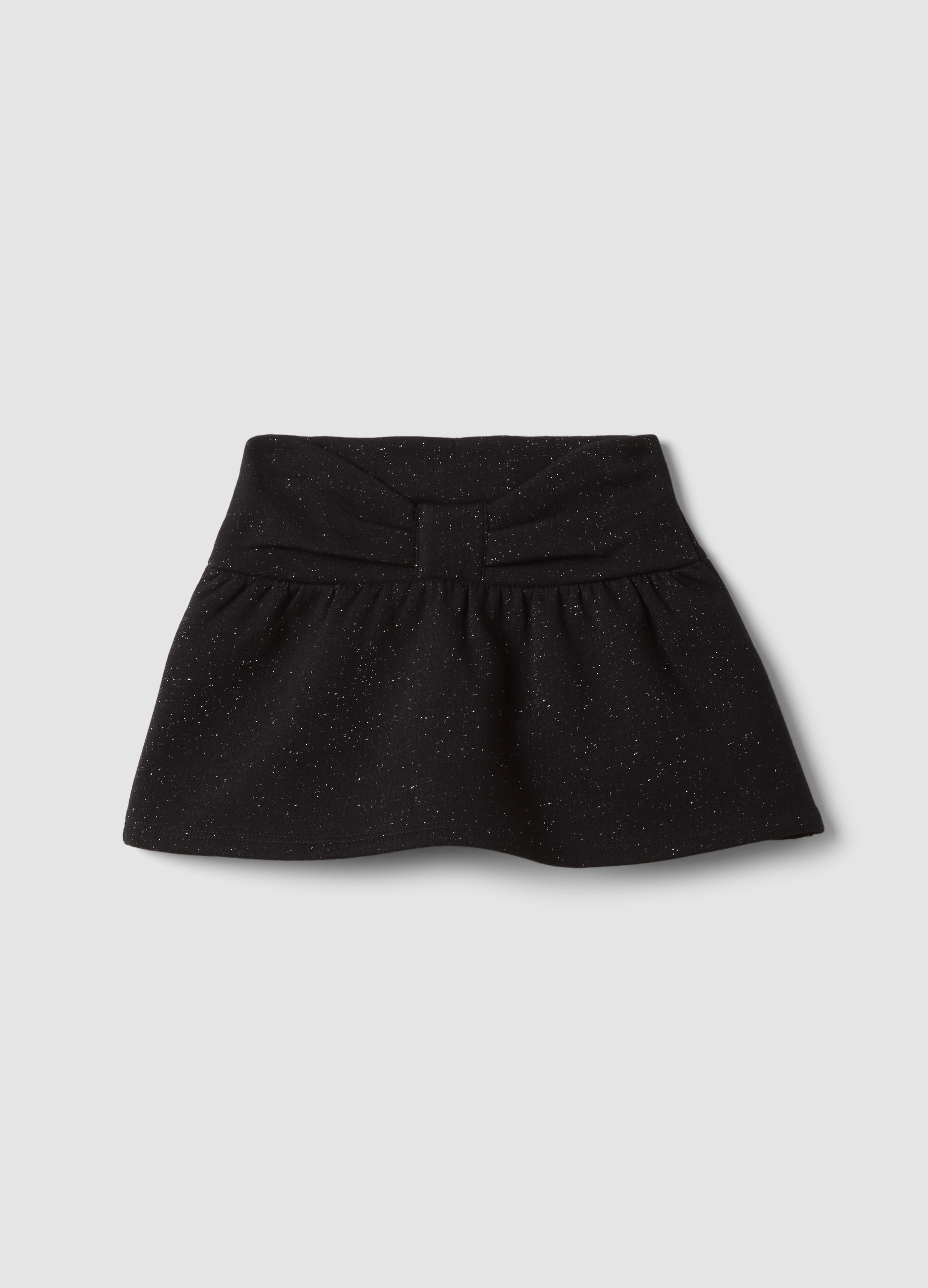 FAGOTTINO, Gonna Nera In Misto Cotone Con Glitter E Fiocco Per Bimba, Bambina, Nero, Taglia: 12-18