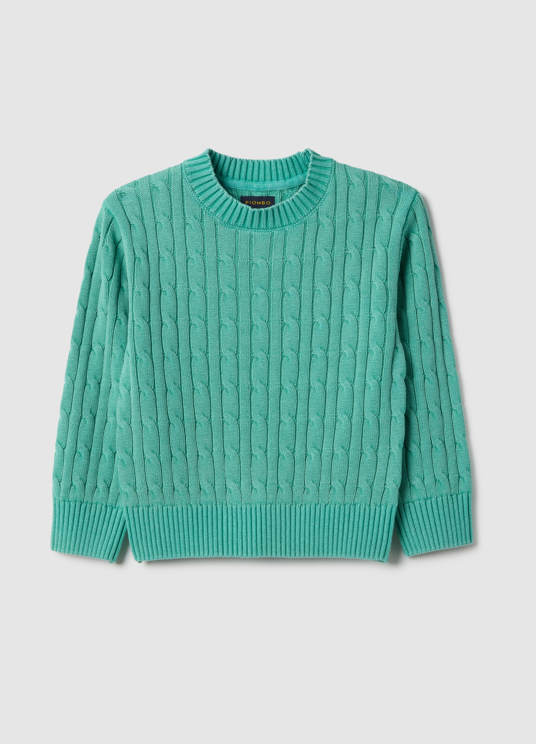 PIOMBO KIDS, Jersey Verde De Algodón Puro Ajuste Regular Para Niños, Niño, Verde Jade, Talla: 8