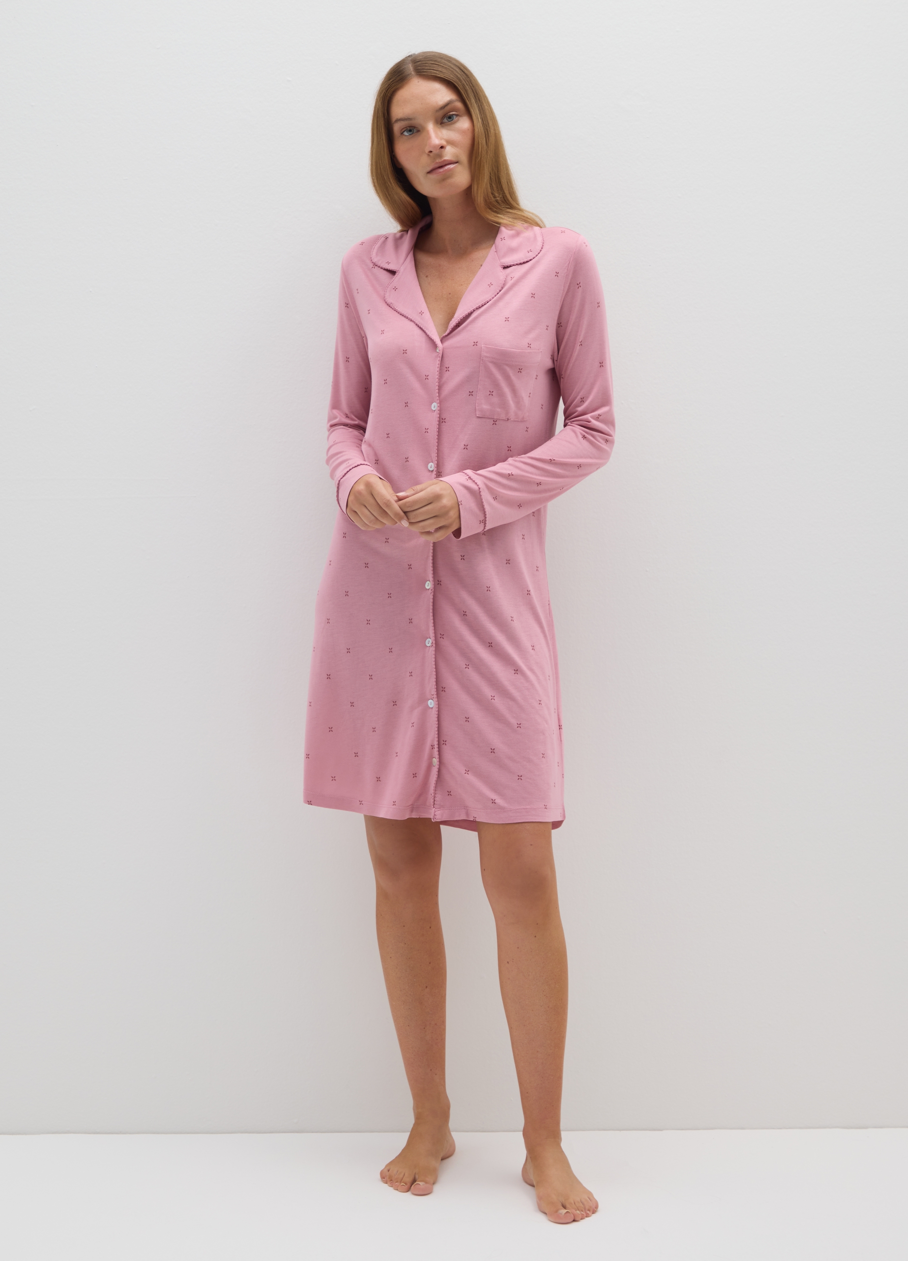OVS, Camicia Da Notte In Puro Viscosa Rosa, Donna, Rosa, Taglia: XL
