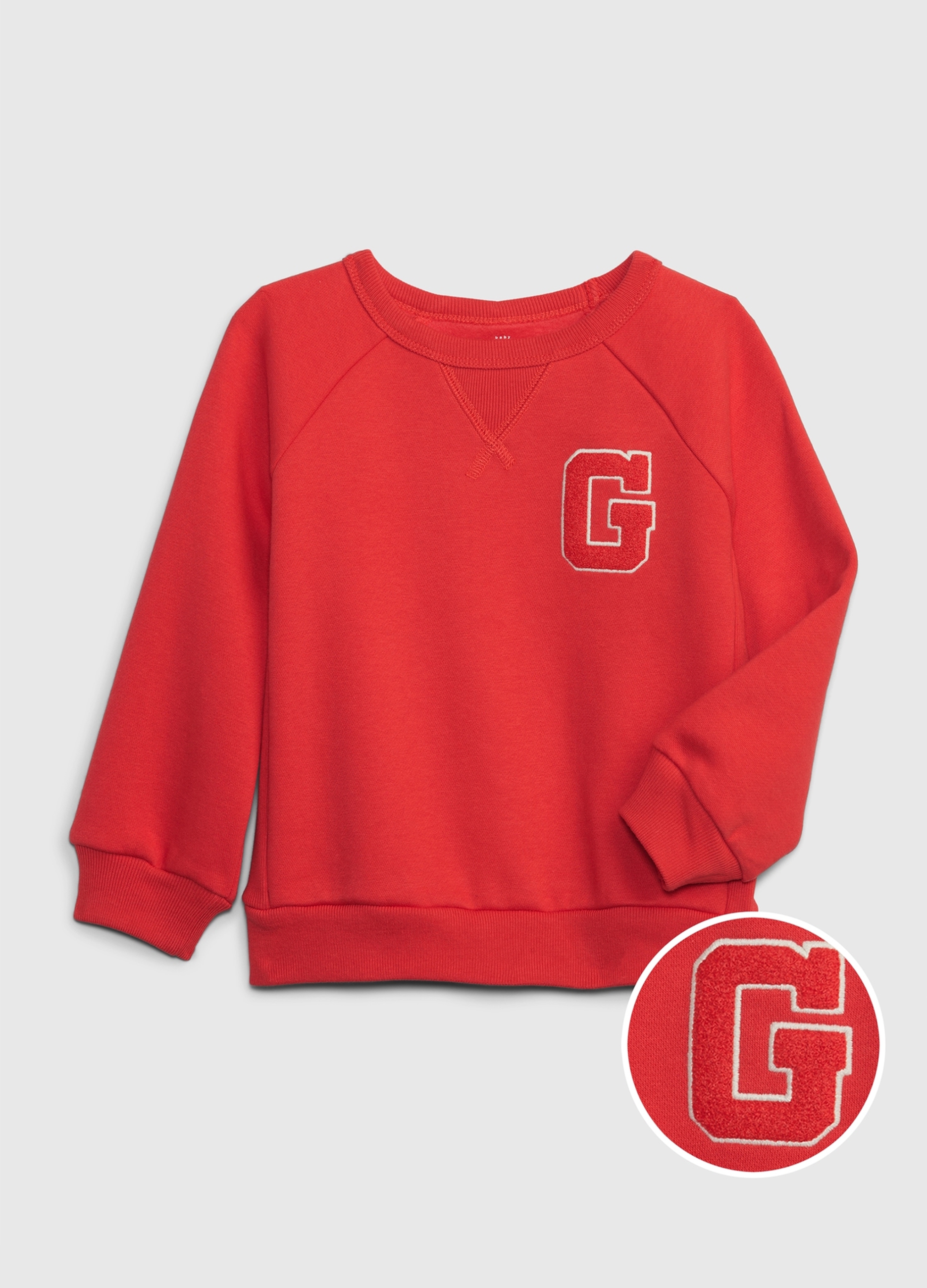 OVS, Felpa Girocollo Con Ricamo Logo, Unisex, Rosso, Taglia: 12-18M/74-79