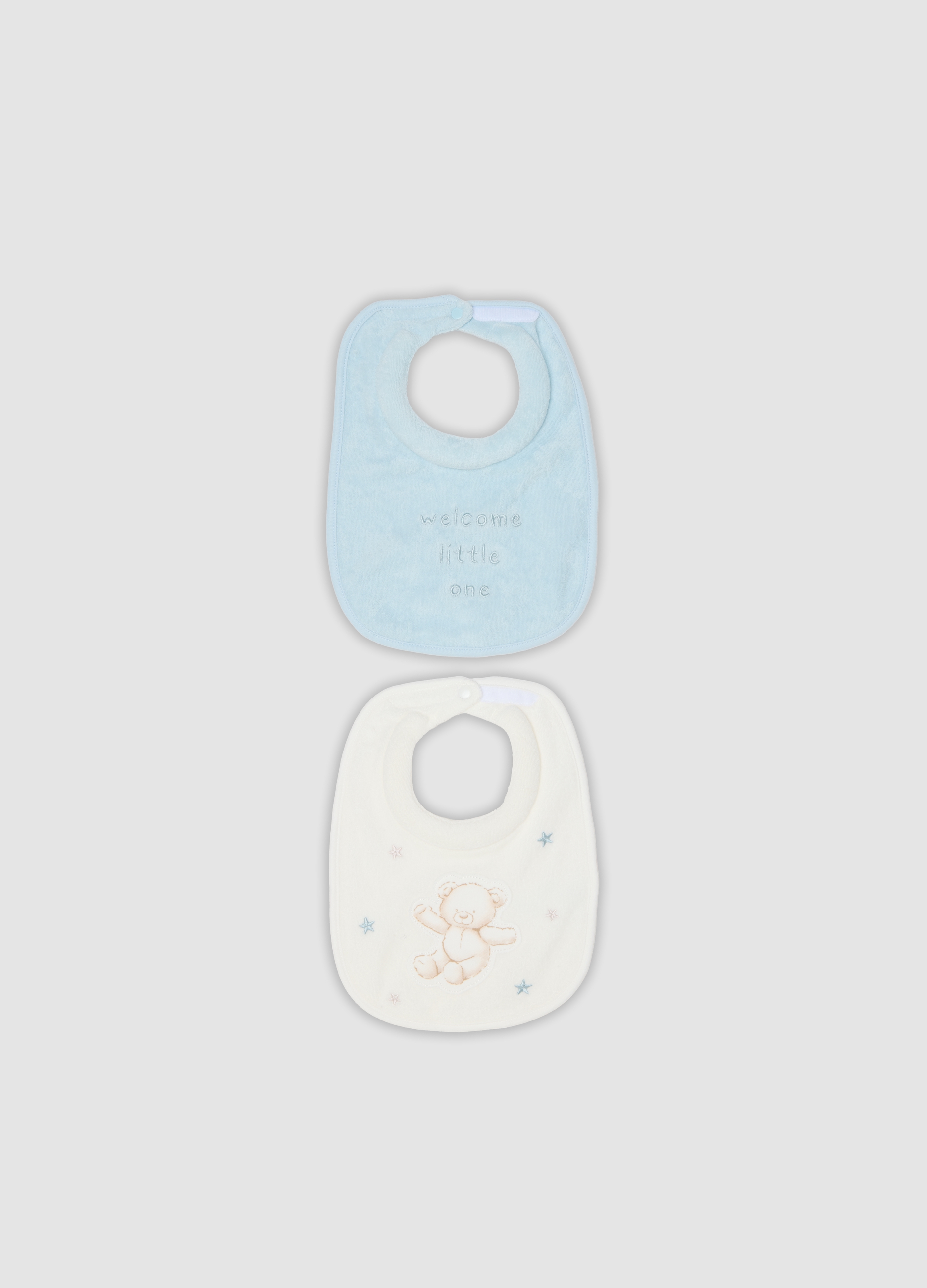 FAGOTTINO, Bipack Di Bavaglini Azzurri E Bianchi In Cotone Organico Per Neonato, Multicolor, Taglia: T.U.