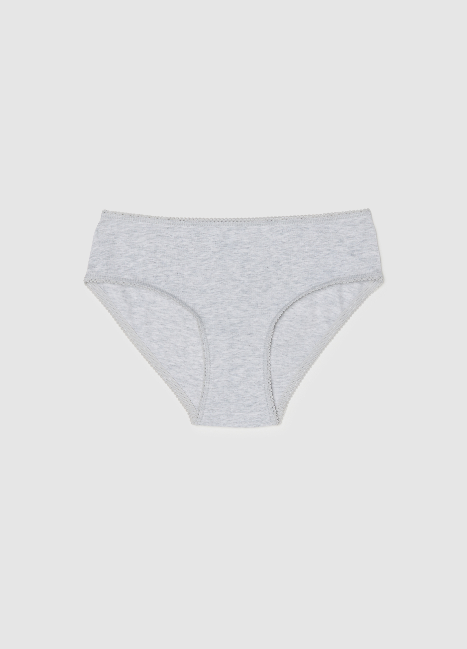 Bragas Grises Para Niña En Algodón Elástico Ajuste Regular, Unisex, Gris claro, Talla: 5-6