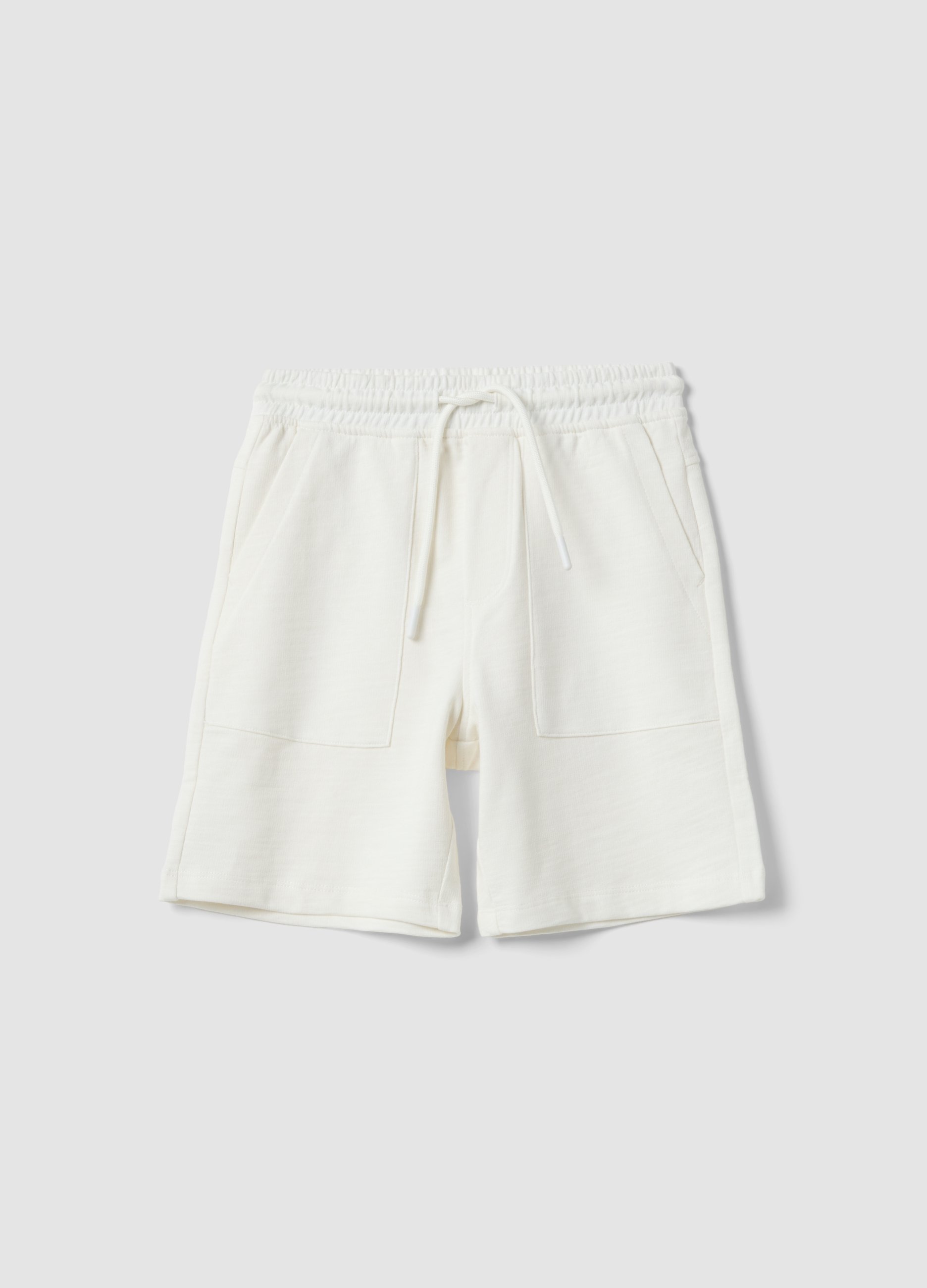 OVS KIDS, Pantaloncini Bianchi In Puro Cotone Da Bambino Con Vita Elasticizzata, Niño, Blanco, Talla: 5-6