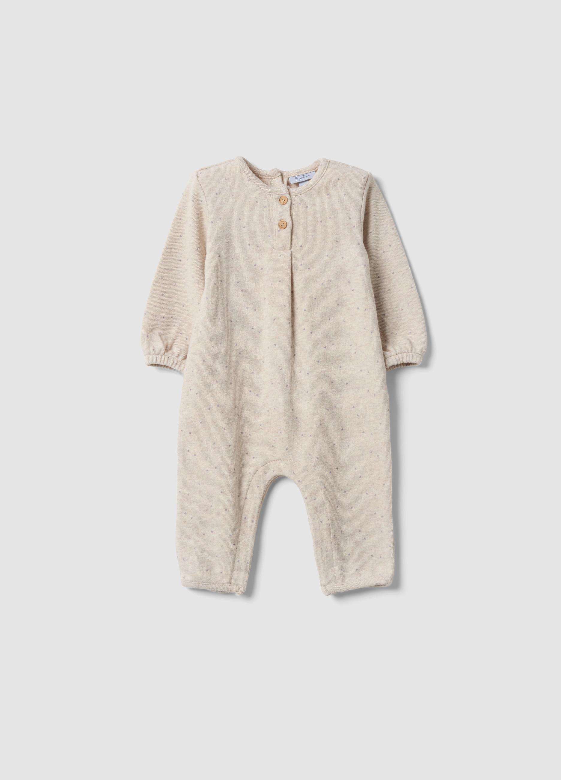 FAGOTTINO, Tutina Beige In Cotone Organico Elasticizzato Con Bottoni Per Neonata, Beige, Taglia: 3-6