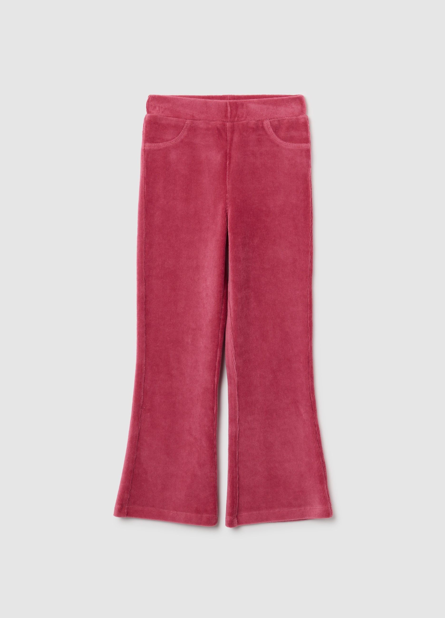 Pantalones Acampanados De Niña En Mezcla De Algodón Rosa, Niña, Rosa Oscuro, Talla: 3-4