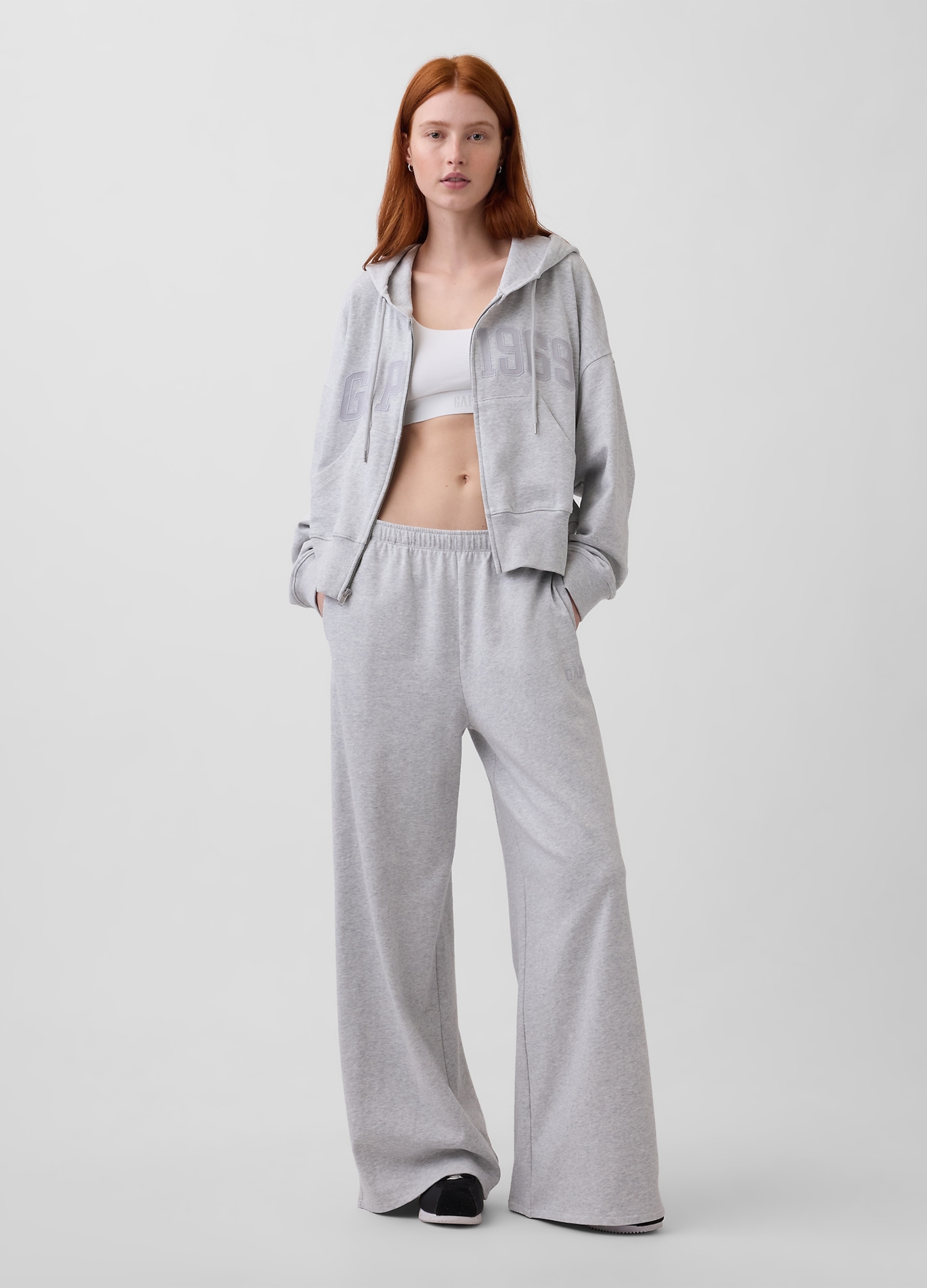 GAP, Pantaloni In Misto Cotone Grigi Regular Fit, Donna, Grigio, Taglia: M