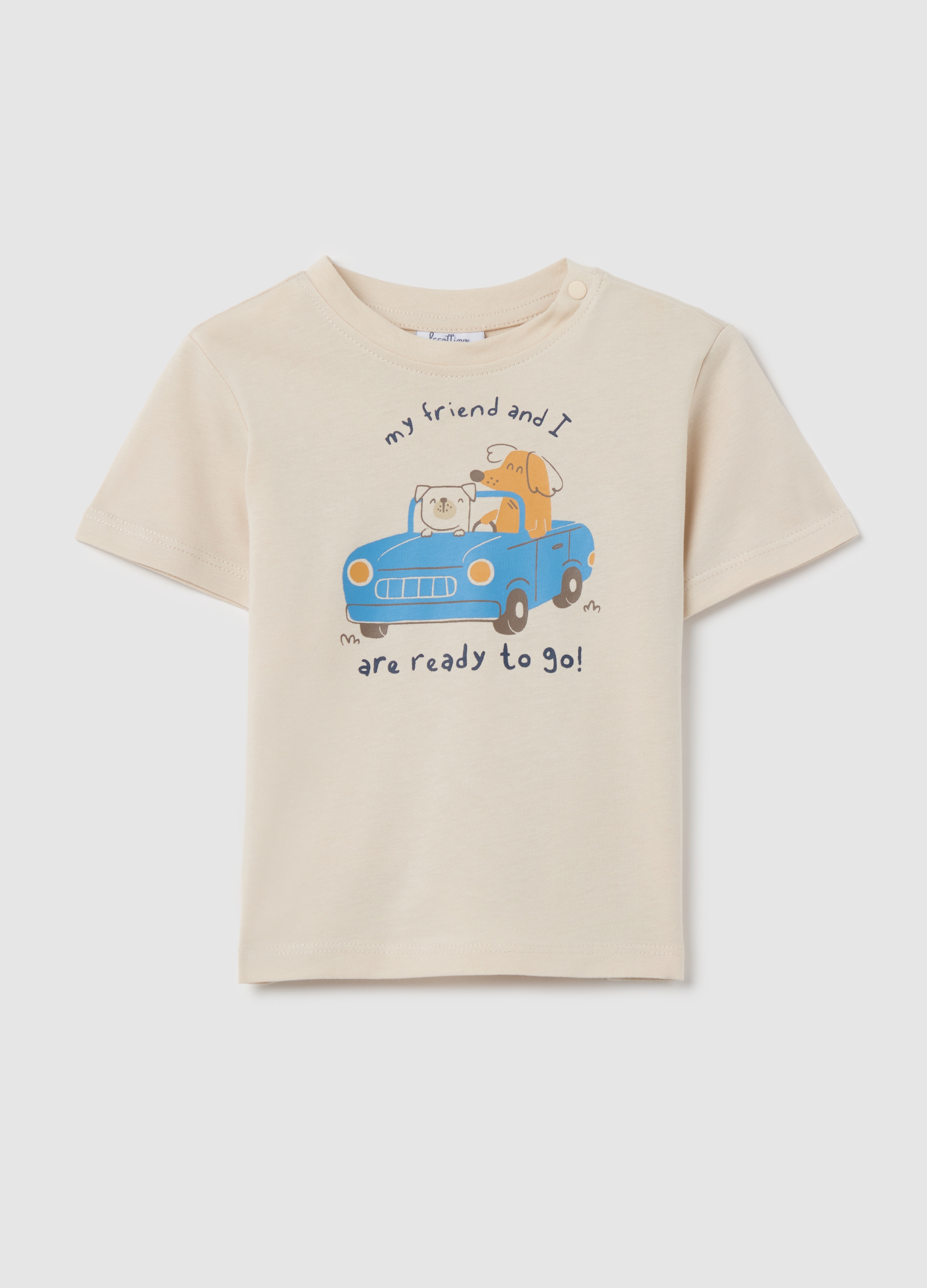 FAGOTTINO, T-shirt In Cotone Con Stampa, Bambino, Beige, Taglia: 9-12