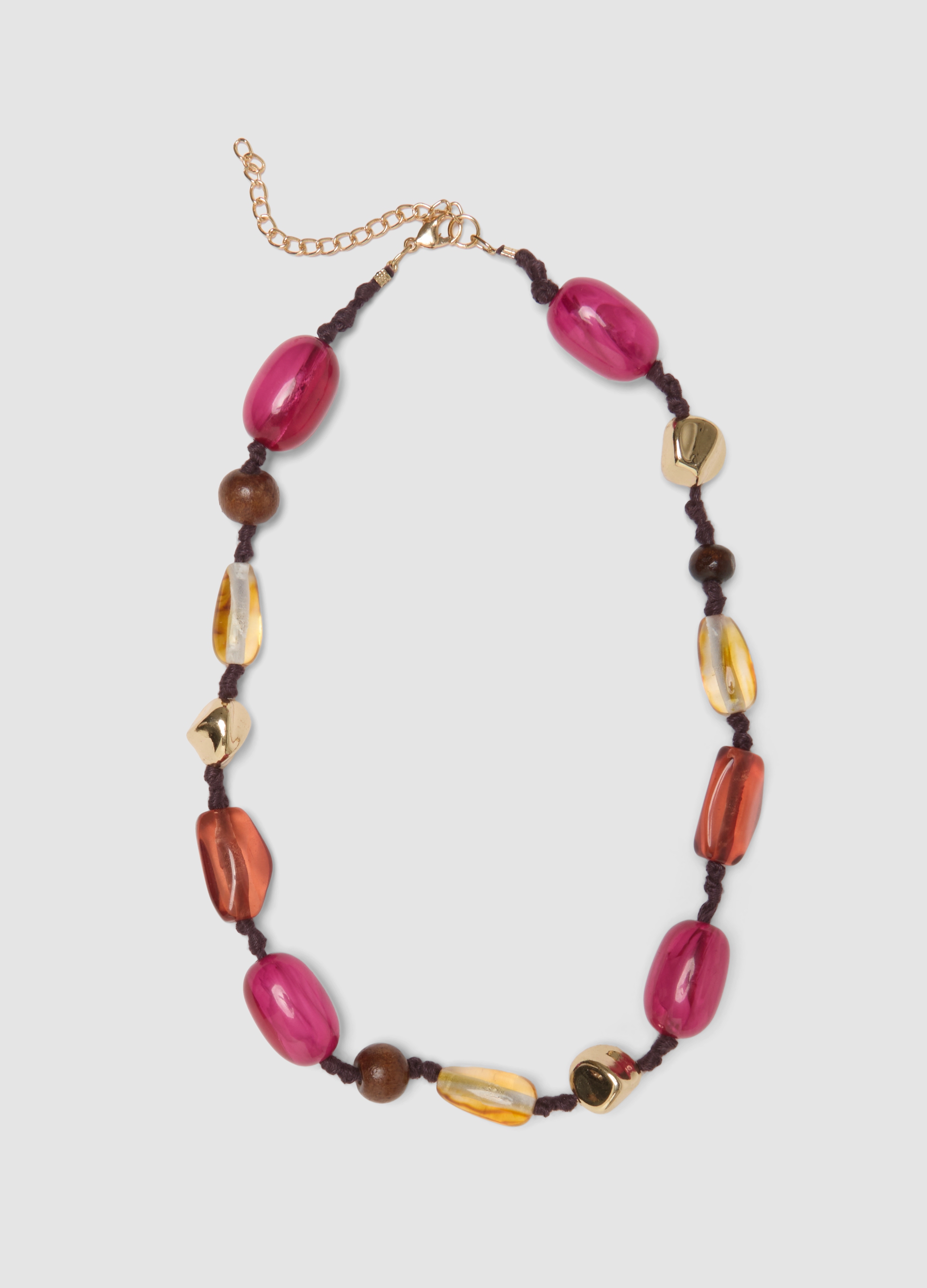 OVS, Collana Rosa Con Perline Decorative, Donna, Rosa, Taglia: ONE SIZE