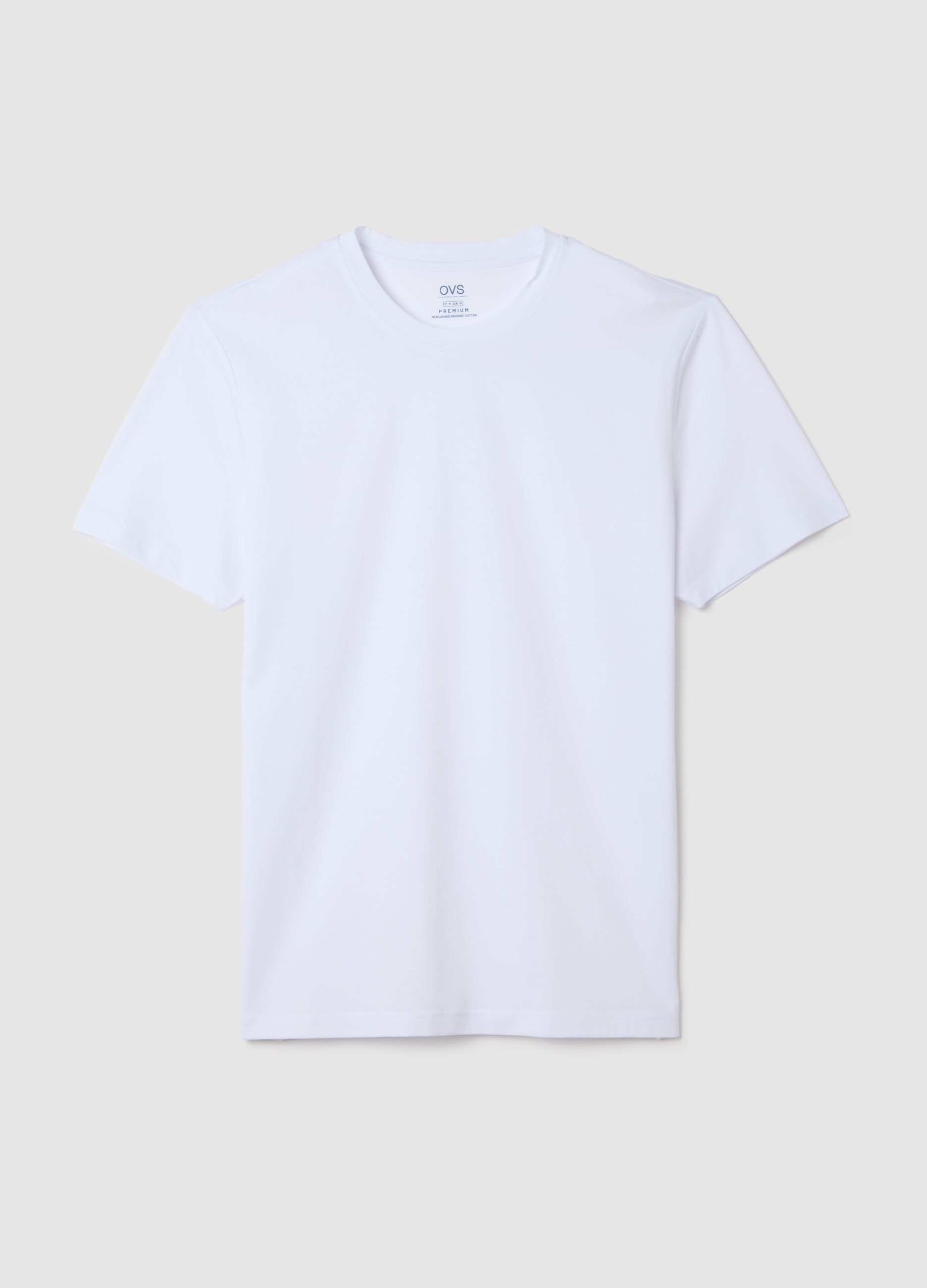 Camiseta Blanca De Ajuste Regular En Puro Algodón, Hombre, Blanco óptico, Talla: XL