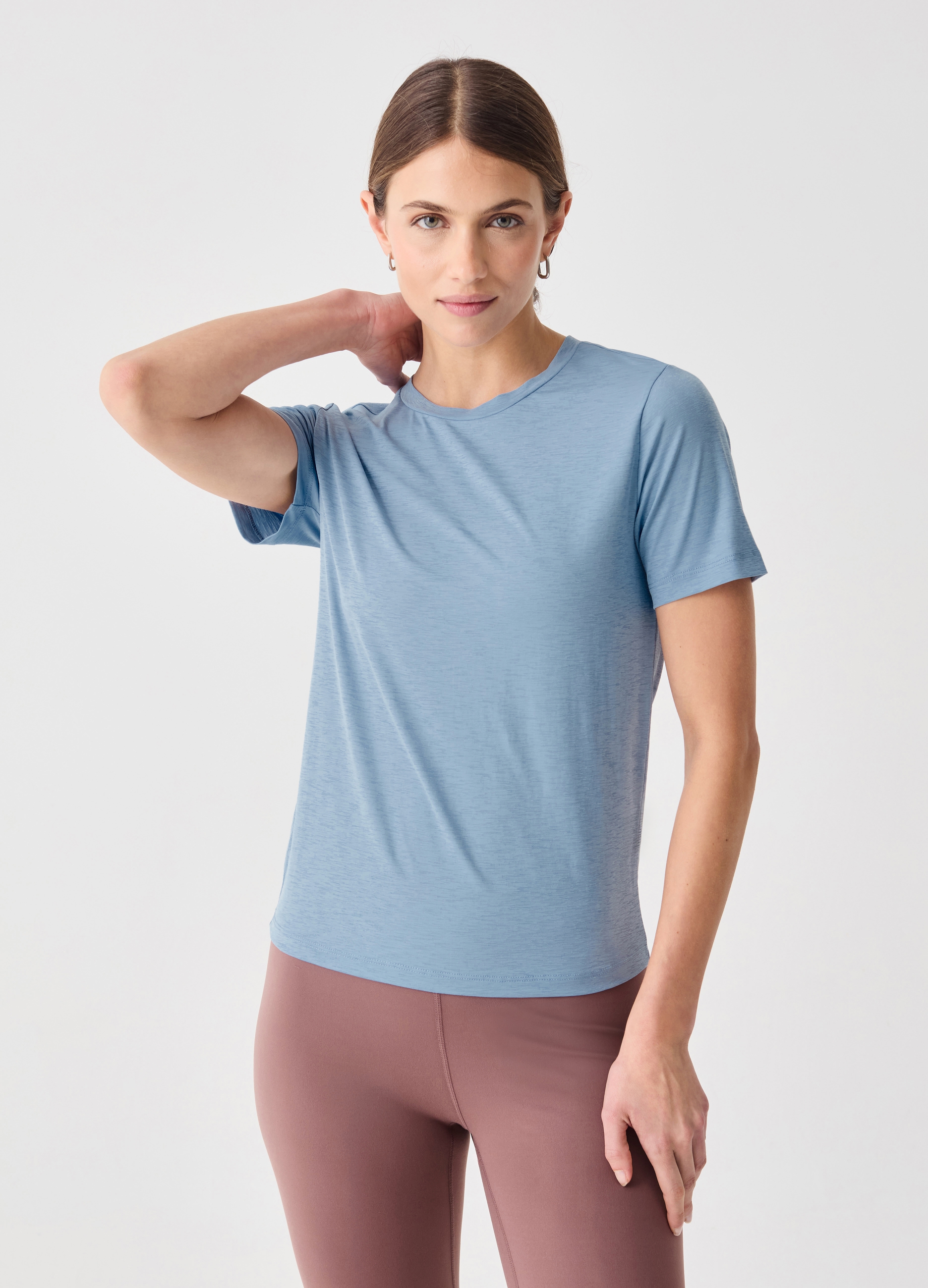 OVS, T-shirt In Tessuto Tecnico Altavia Studio, Donna, Azzurro, Taglia: XS