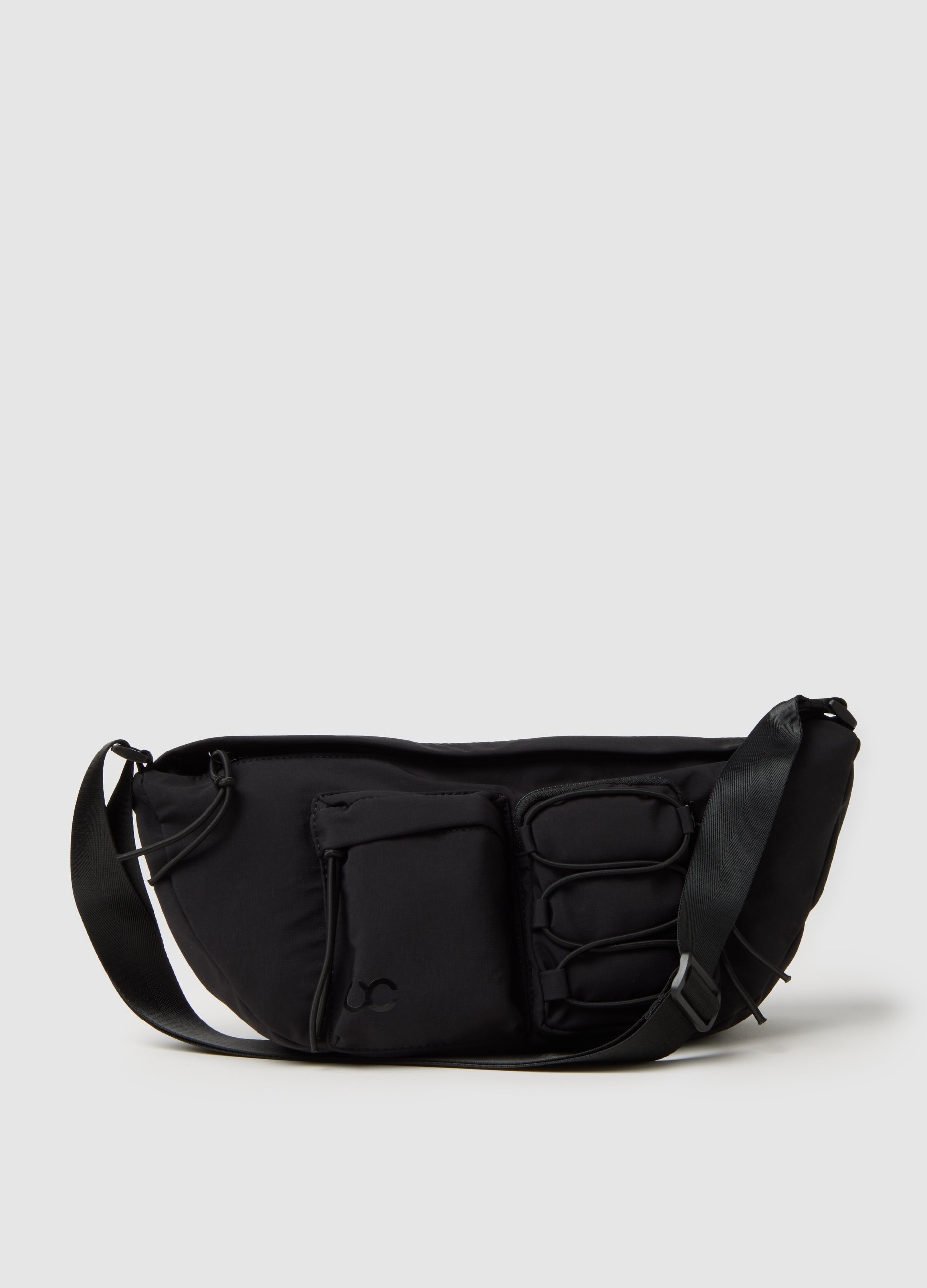 Bolso Negro Con Múltiples Bolsillos, Mujer, Gunmetal, Talla: FASUL