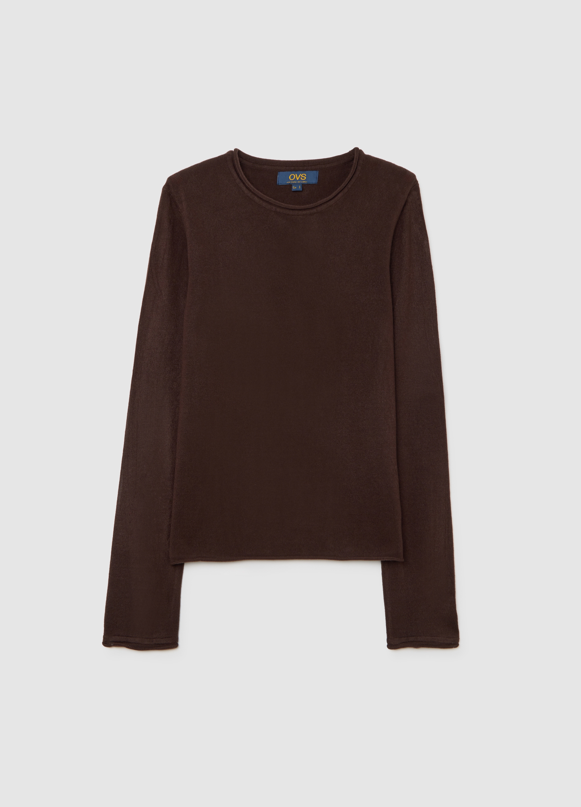 Maglione Marrone Girocollo, Mujer, Marrón, Talla: 40