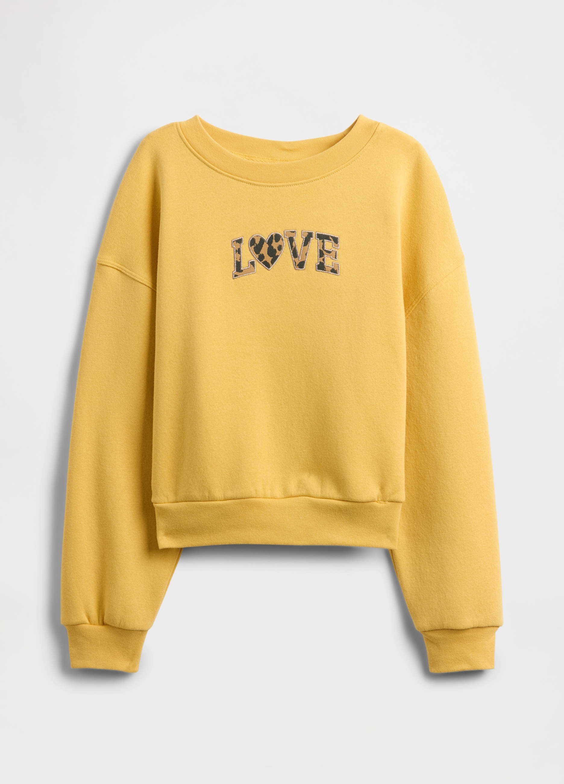 GAP KIDS, Felpa Con Scritta Love, Bambina, Giallo, Taglia: M/134-137