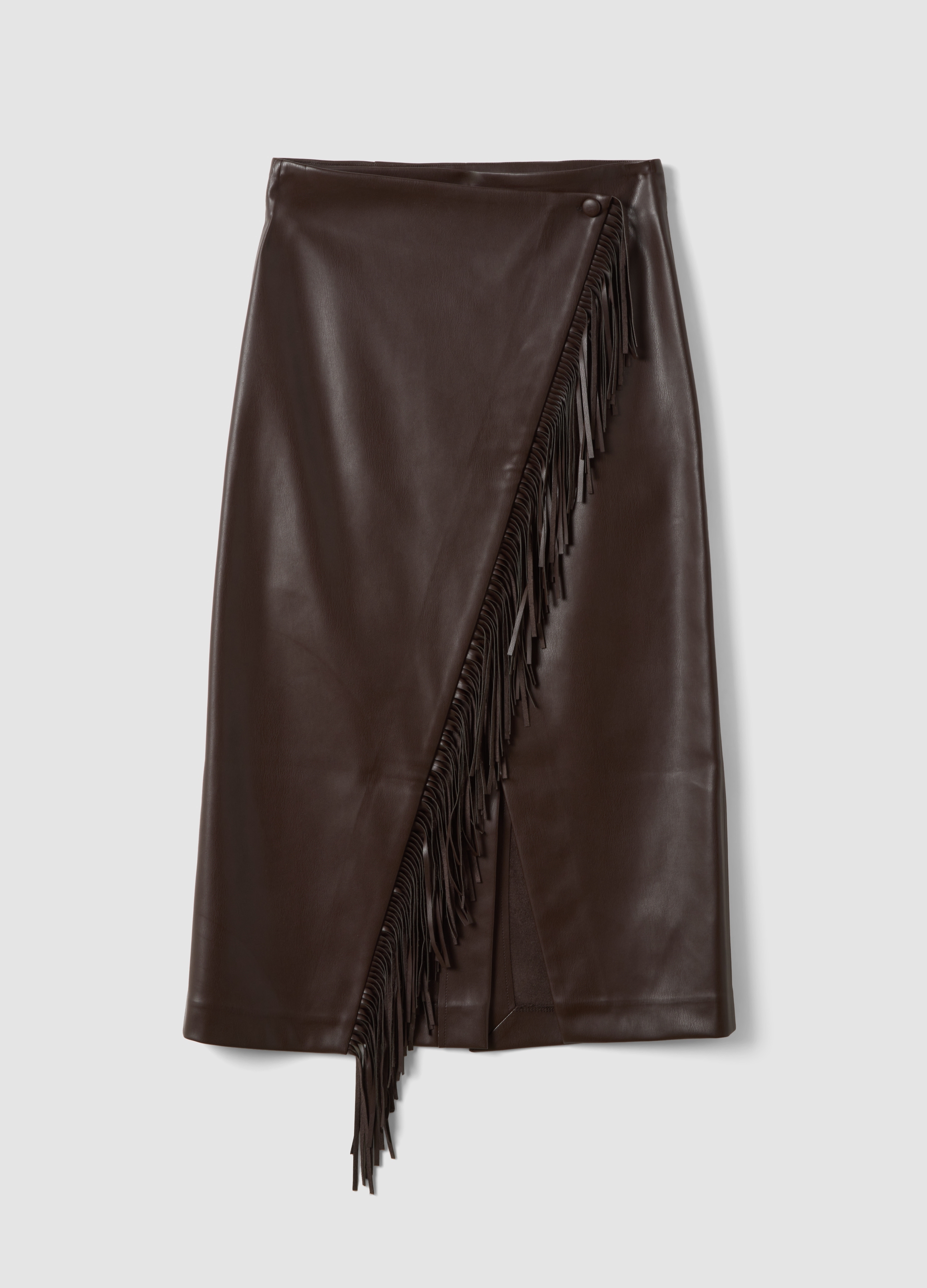 PIOMBO, Gonna Marrone Midi Con Frange, Donna, Marrone, Taglia: 40