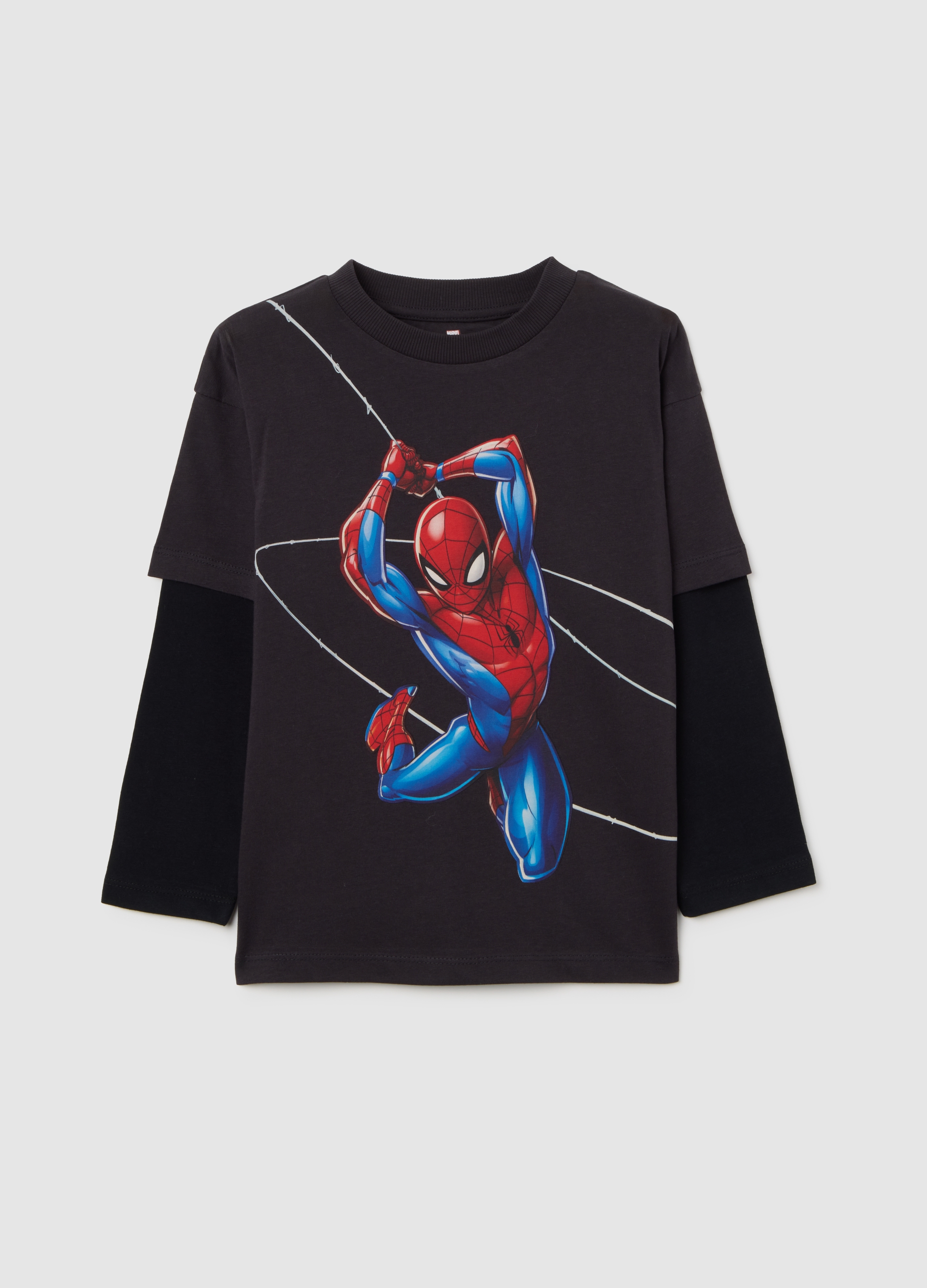 MARVEL, Camiseta Multicolor De Algodón Para Niños Con Estampado, Niño, Gunmetal, Talla: 5-6