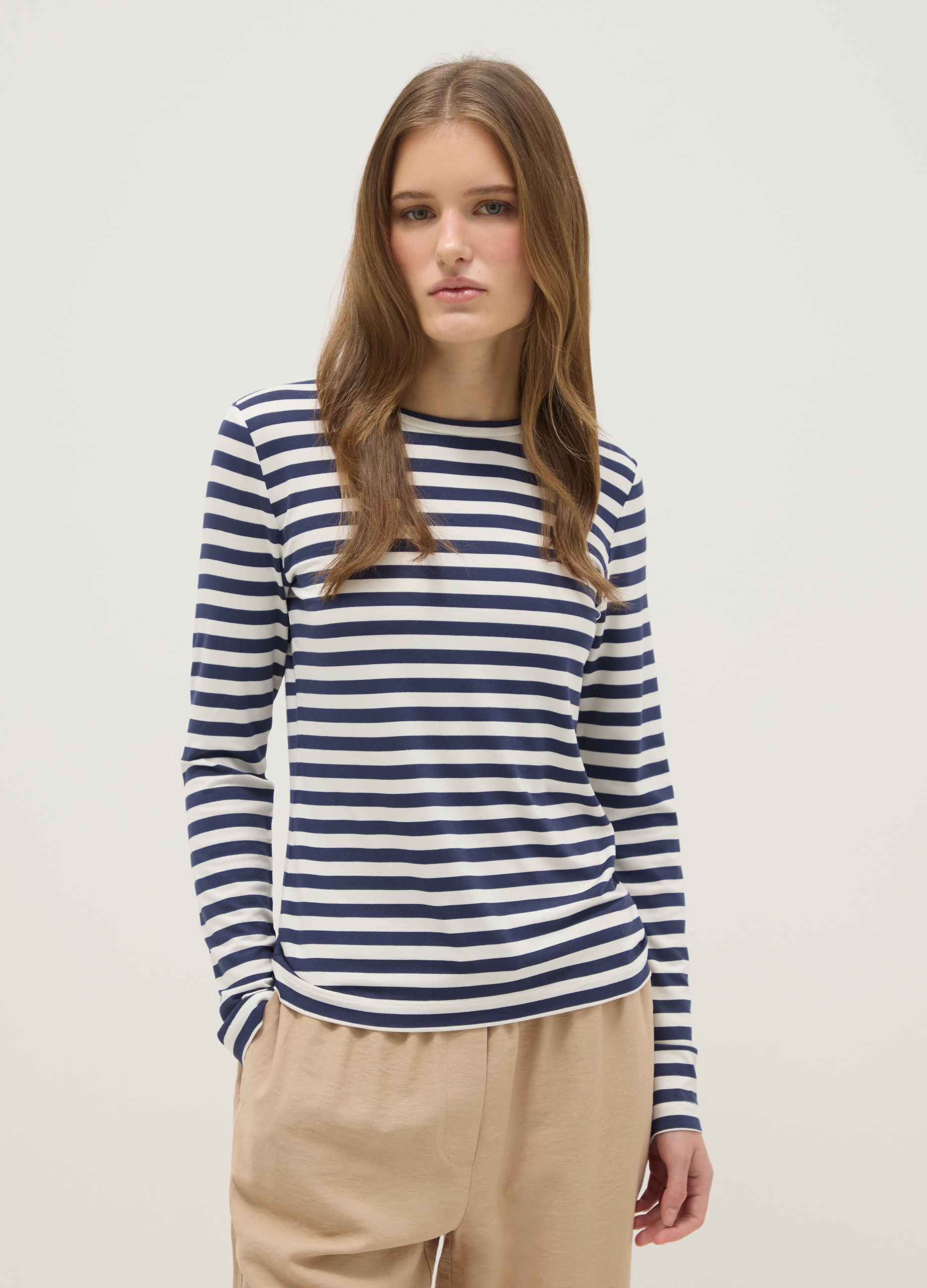 OVS, T-shirt A Righe Multicolor Con Maniche Lunghe Regular Fit, Donna, Multicolor, Taglia: M