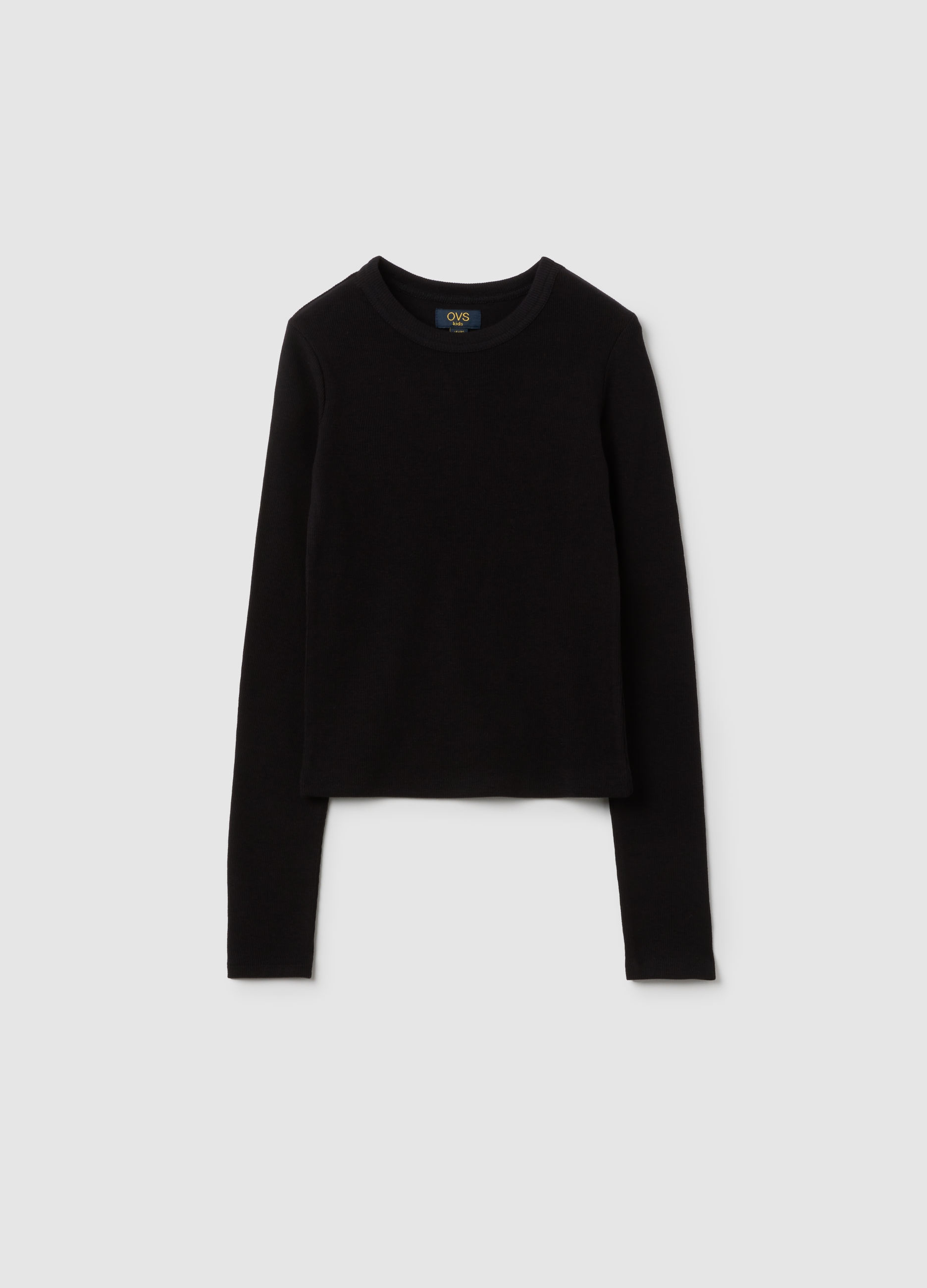 Maglia Da Ragazza In Misto Cotone Elasticizzato Nera Regular Fit, Niña, Gunmetal, Talla: 11-12