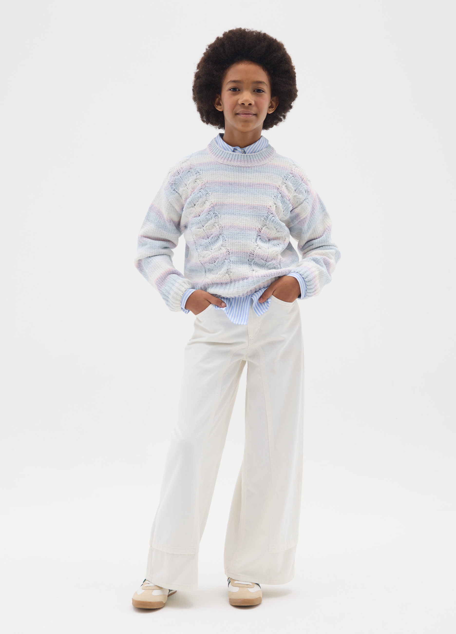 OVS KIDS, Pantaloni Wide Leg Da Ragazza In Puro Cotone Bianchi, Bambina, Bianco, Taglia: 11-12