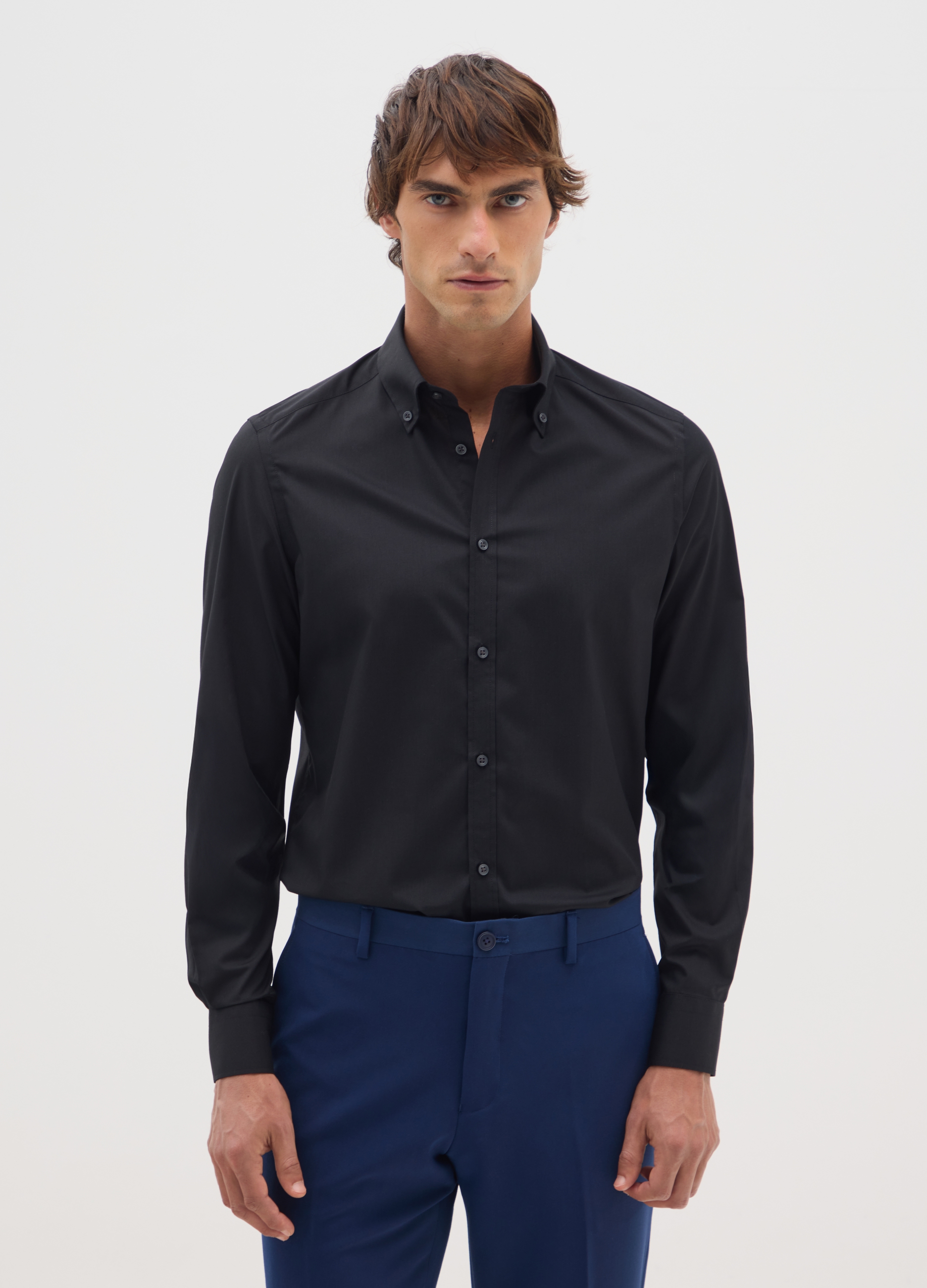 OVS, Camicia Nero Slim Fit, Uomo, Nero, Taglia: 38