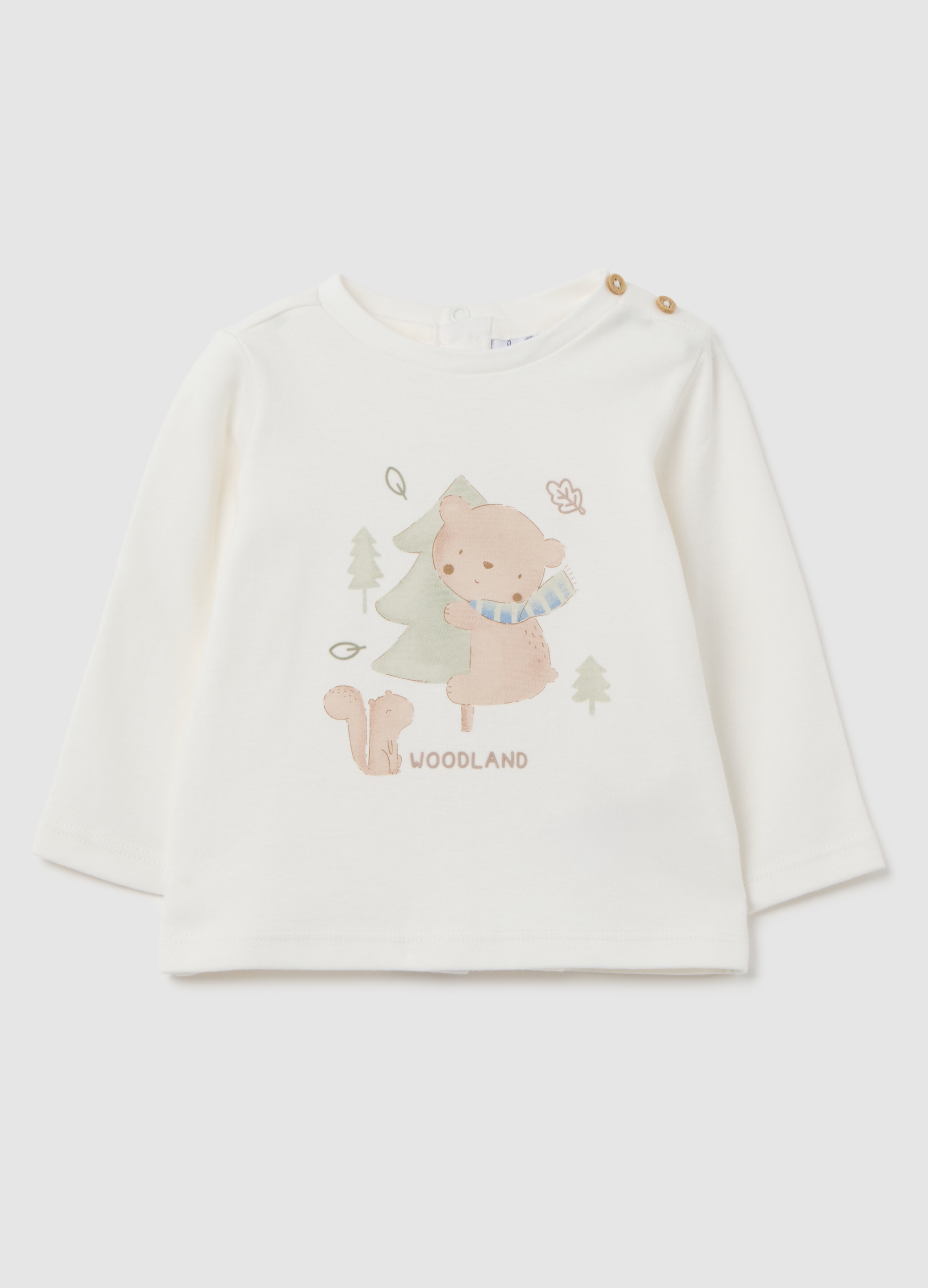 FAGOTTINO, Camiseta Blanca De Algodón Para Bebé Regular Fit, Bebé Niño, Blanco roto, Talla: 1-3