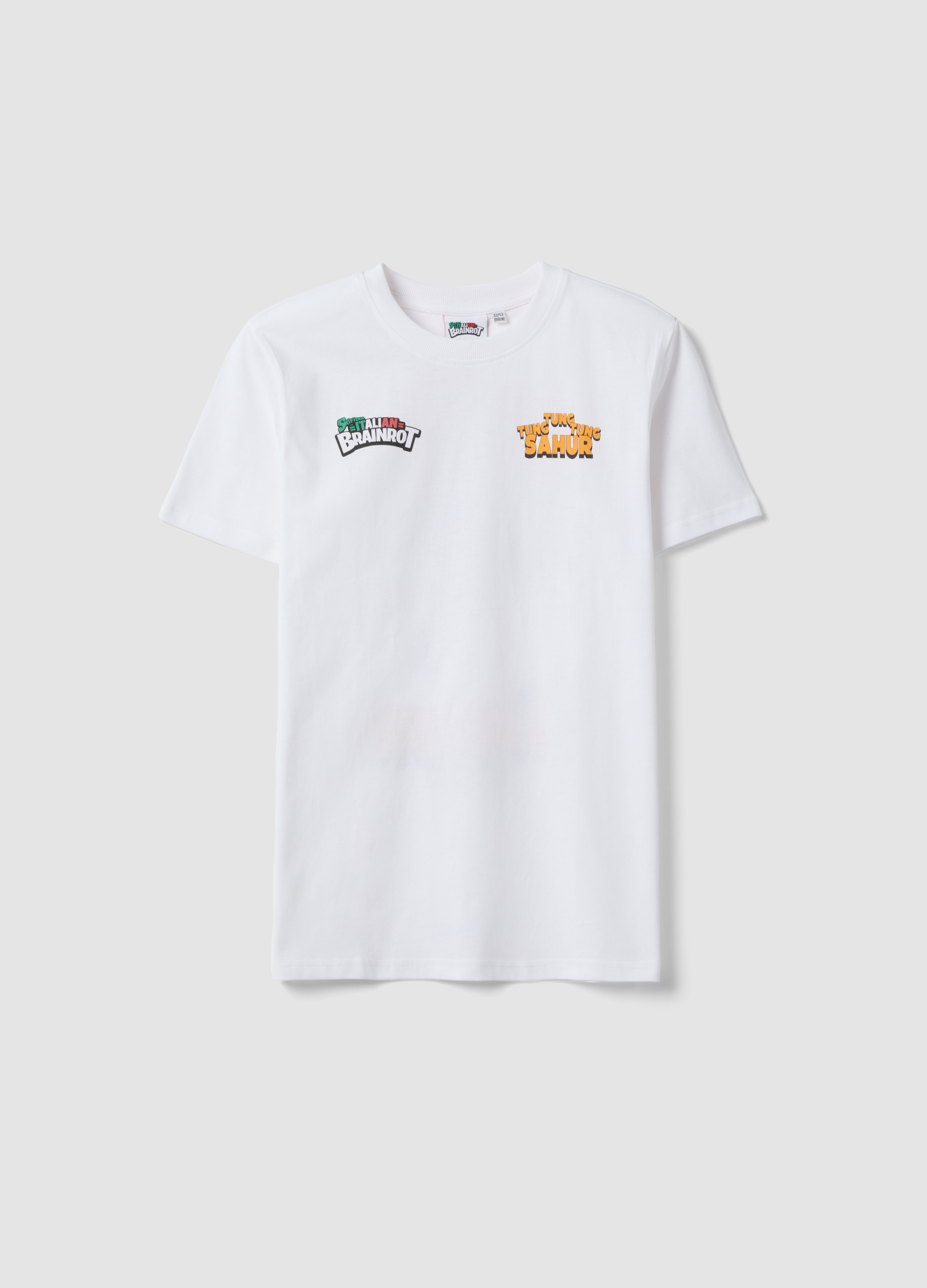 OVS KIDS, Camiseta Blanca De Algodón Puro Para Chico, Ajuste Regular Con Estampados, Niño, Blanco óptico, Talla: 9-10