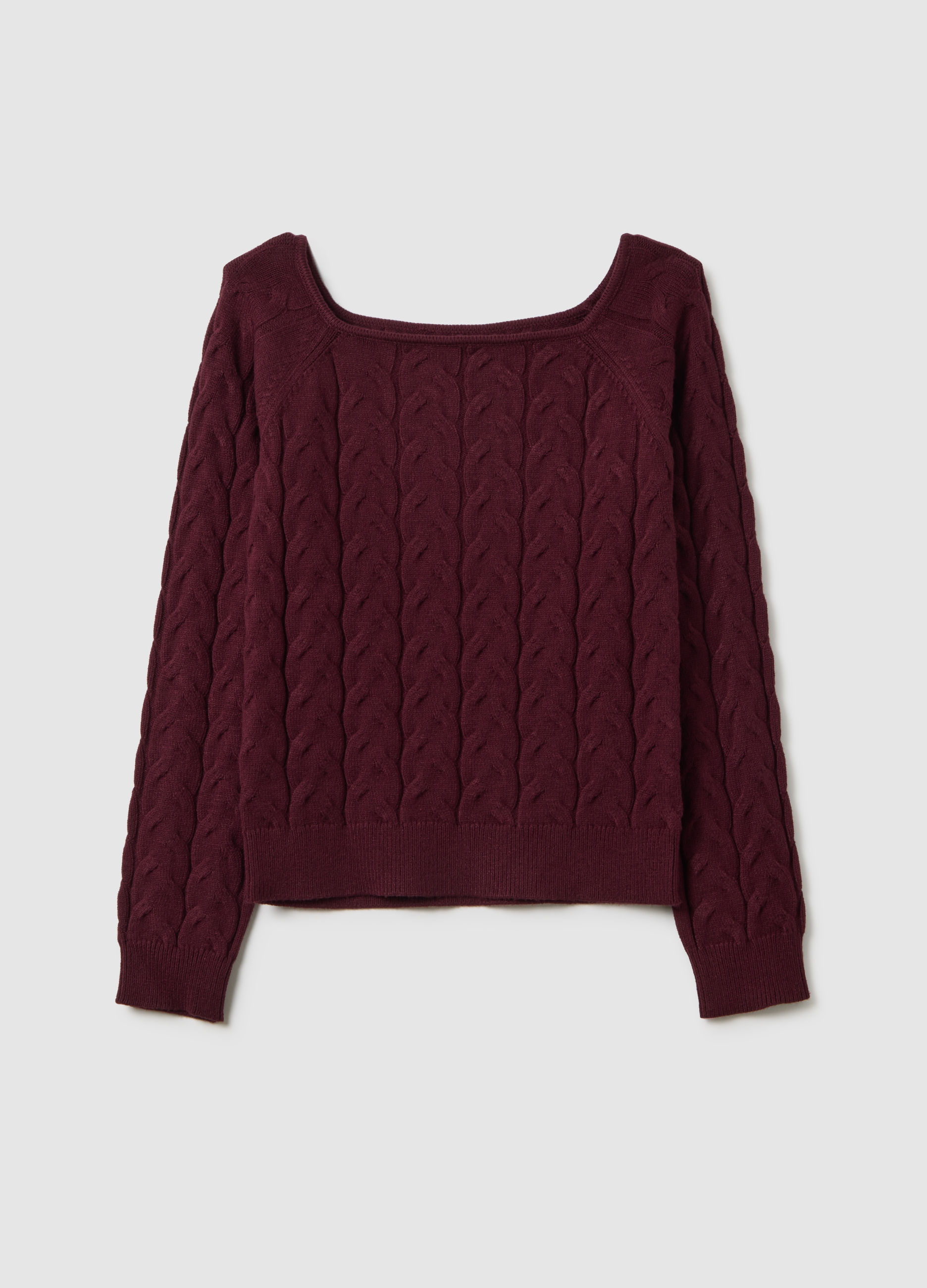 Pullover In Misto Rosso Fitted, Mujer, Rojo Cereza, Talla: 36