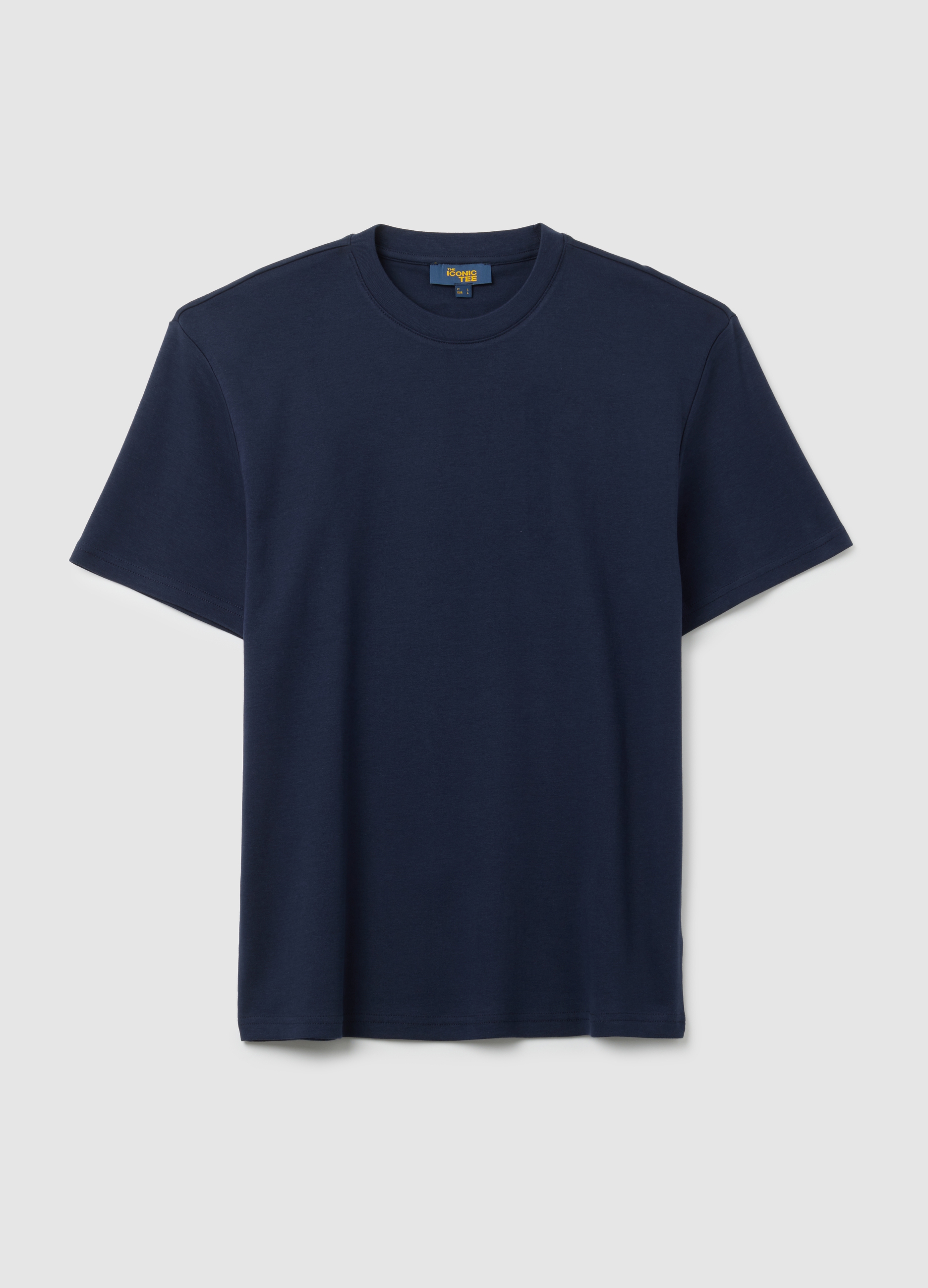 Camiseta Azul De Puro Algodón Ajuste Relajado, Hombre, Azul marino, Talla: XXL